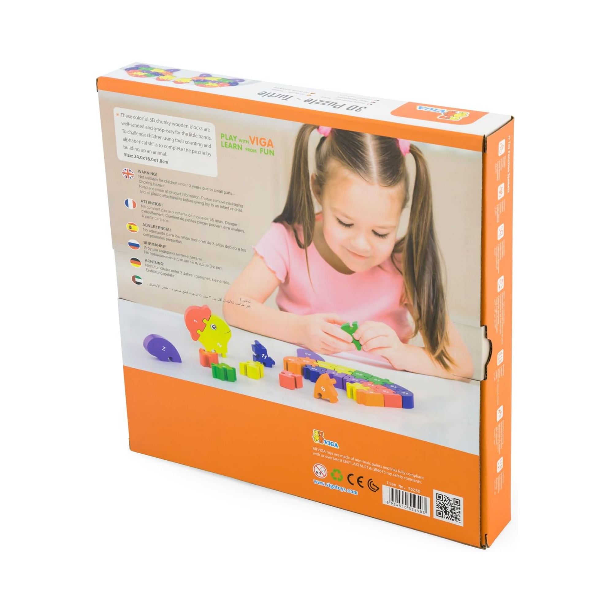 لعبة سلحفاة فيجا ثلاثية الأبعاد مع حروف أبجدية، 26 قطعة من أحجية الصور المقطوعة، لعبة مونتيسوري خشبية، تُنمّي المهارات الحسية والإدراكية والحركية الدقيقة، لعبة تعليمية غير سامة وصديقة للبيئة للأطفال، من عمر 3 سنوات فما فوق
