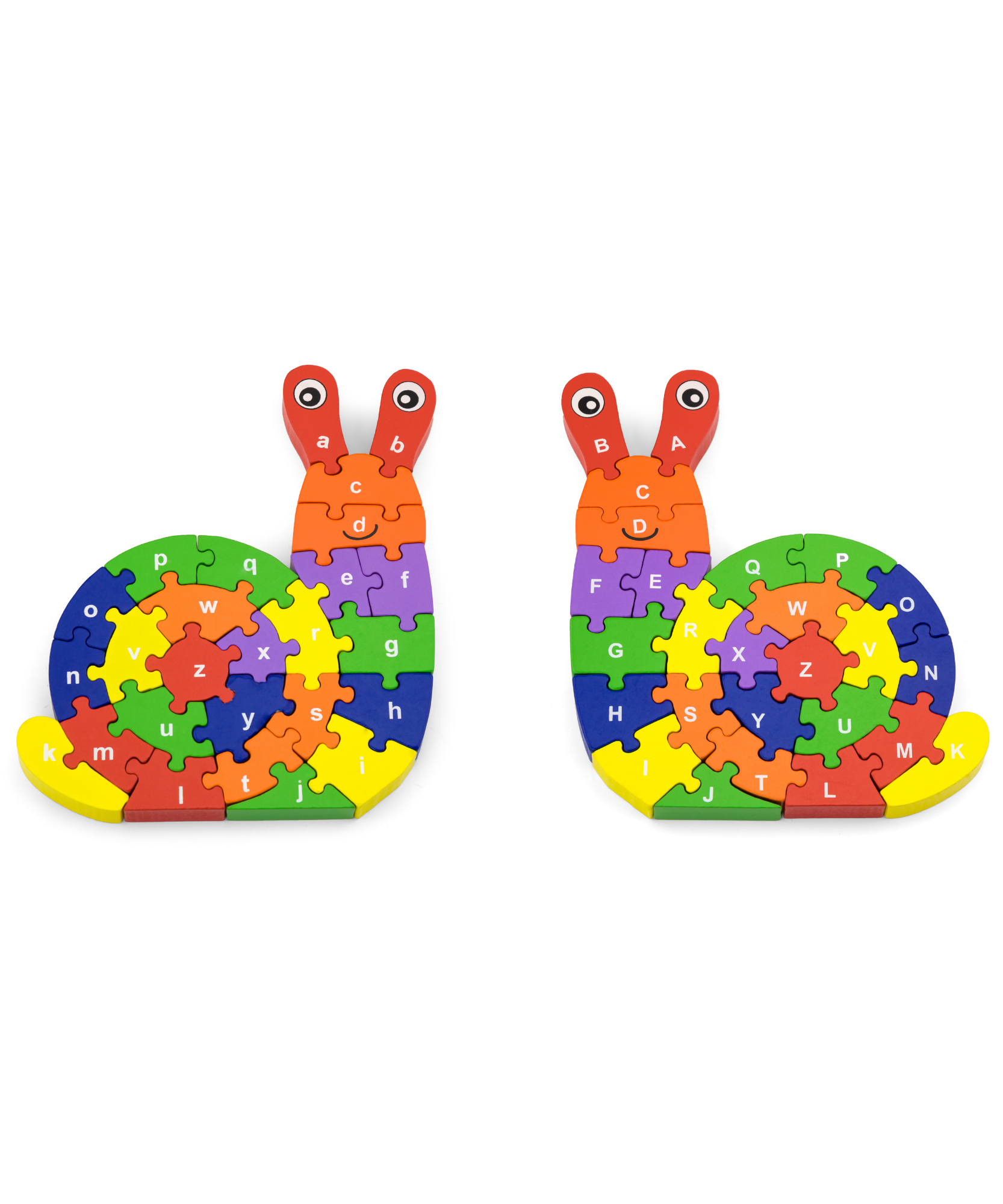 حلزون فيجا ثلاثي الأبعاد مع حروف أبجدية، 26 قطعة من أحجية الصور المقطوعة، لعبة مونتيسوري الخشبية، تُنمّي المهارات الحسية والإدراكية والحركية الدقيقة، لعبة تعليمية غير سامة وصديقة للبيئة للأطفال، من عمر 3 سنوات فما فوق