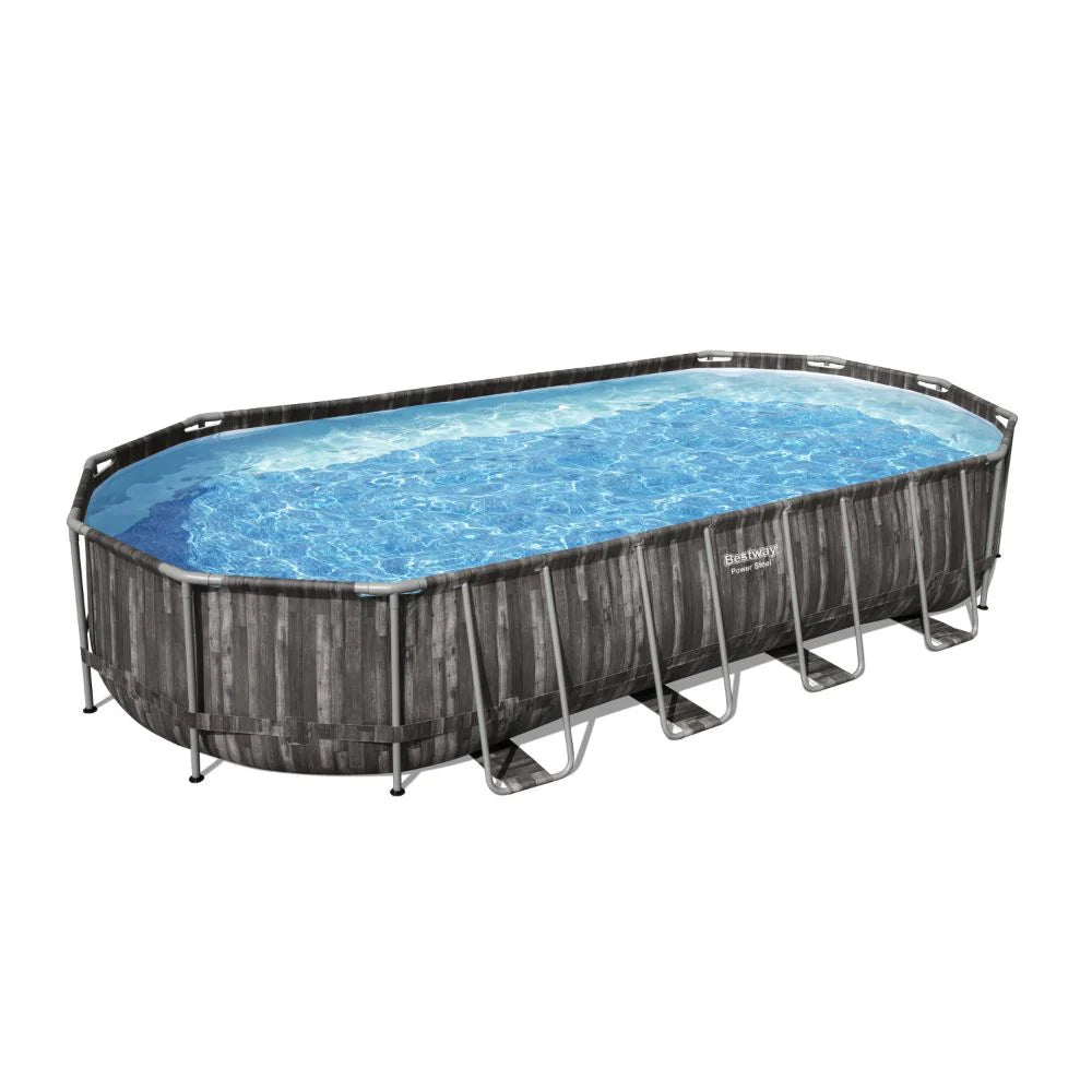 Bestway Powersteel Oval Frame Swimming Pool Set 7.32m x 3.66m x 1.22m – Adult 14+