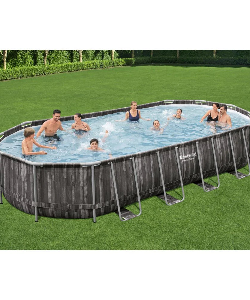 Bestway Powersteel Oval Frame Swimming Pool Set 7.32m x 3.66m x 1.22m – Adult 14+