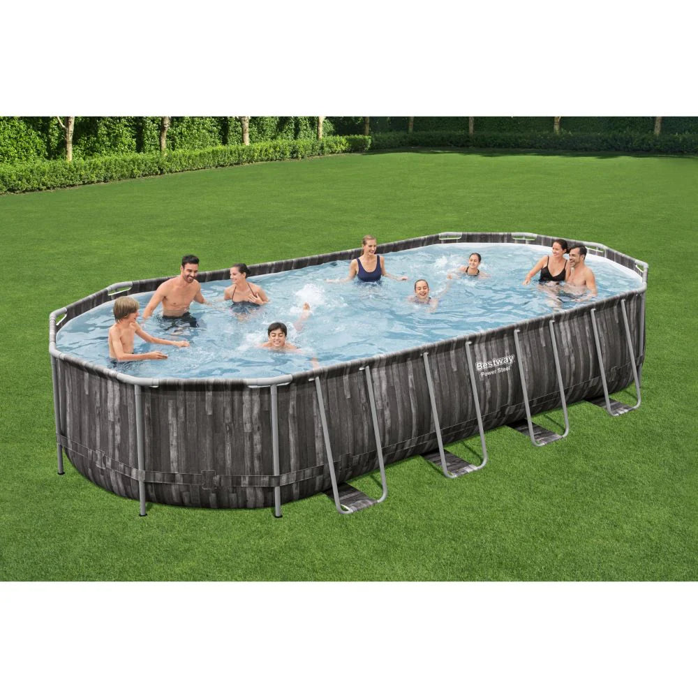 Bestway Powersteel Oval Frame Swimming Pool Set 7.32m x 3.66m x 1.22m – Adult 14+