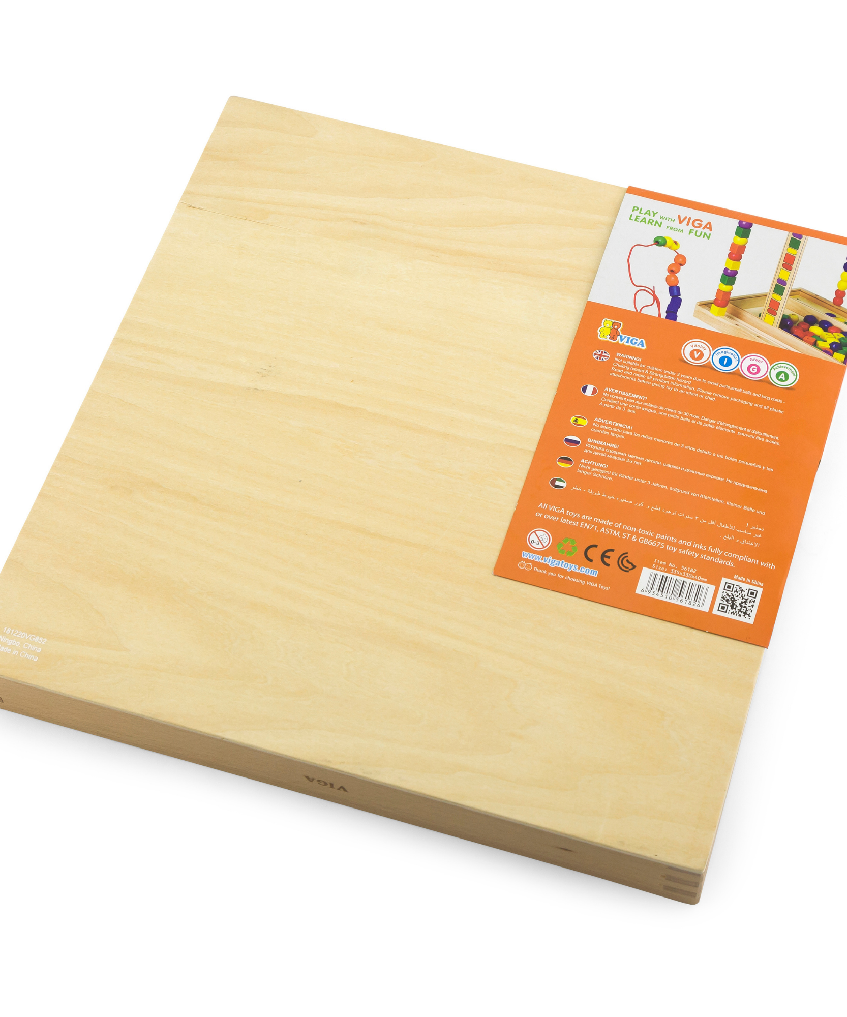 VIGA Wooden Beads Sequence Toy, 72-Piece Montessori Sorting & Pattern Activity, Develops Fine Motor Skills,Logic & Early Math, Enhances Memory & Problem-Solving, Eco-Friendly, for Boys & Girls Ages 3+