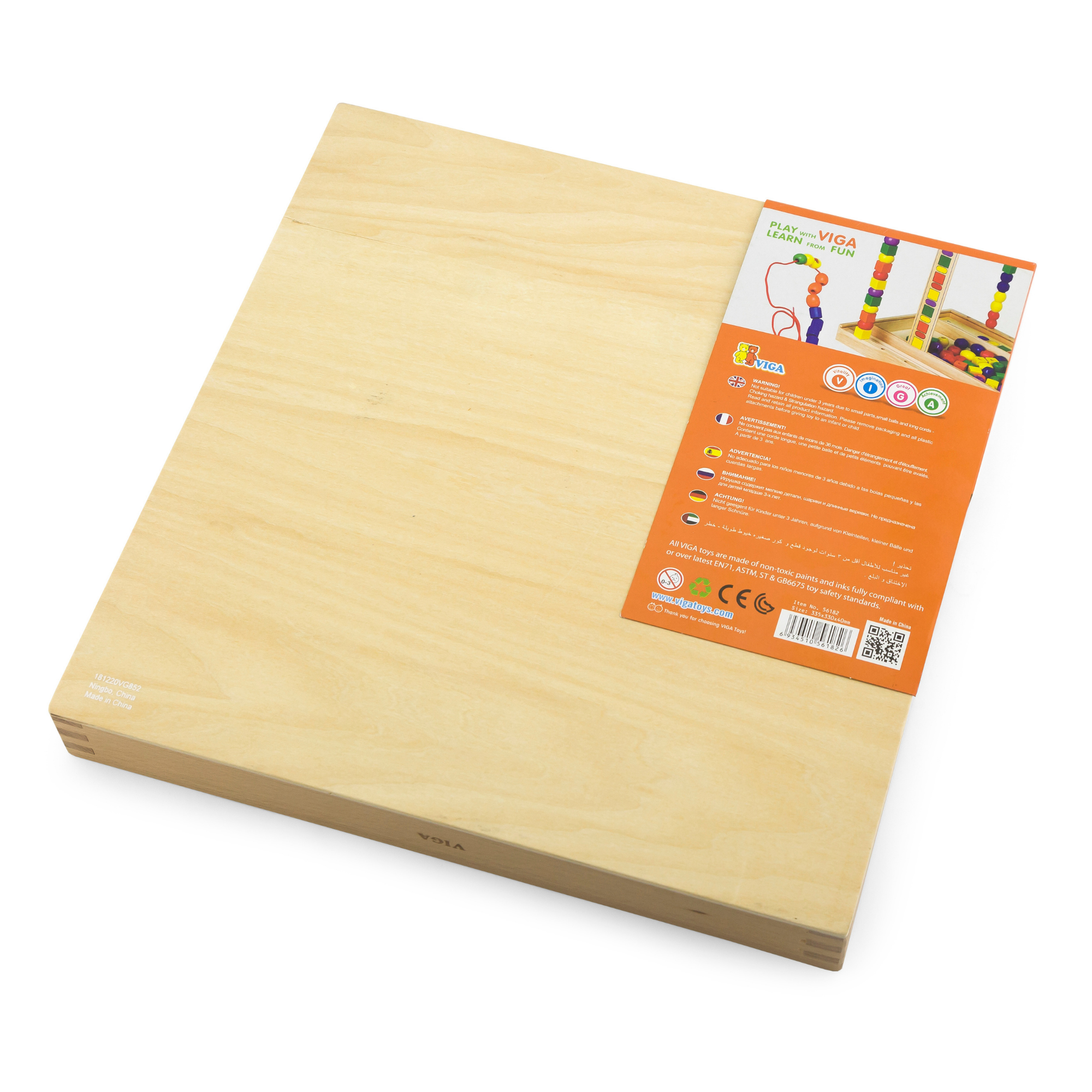 VIGA Wooden Beads Sequence Toy, 72-Piece Montessori Sorting & Pattern Activity, Develops Fine Motor Skills,Logic & Early Math, Enhances Memory & Problem-Solving, Eco-Friendly, for Boys & Girls Ages 3+