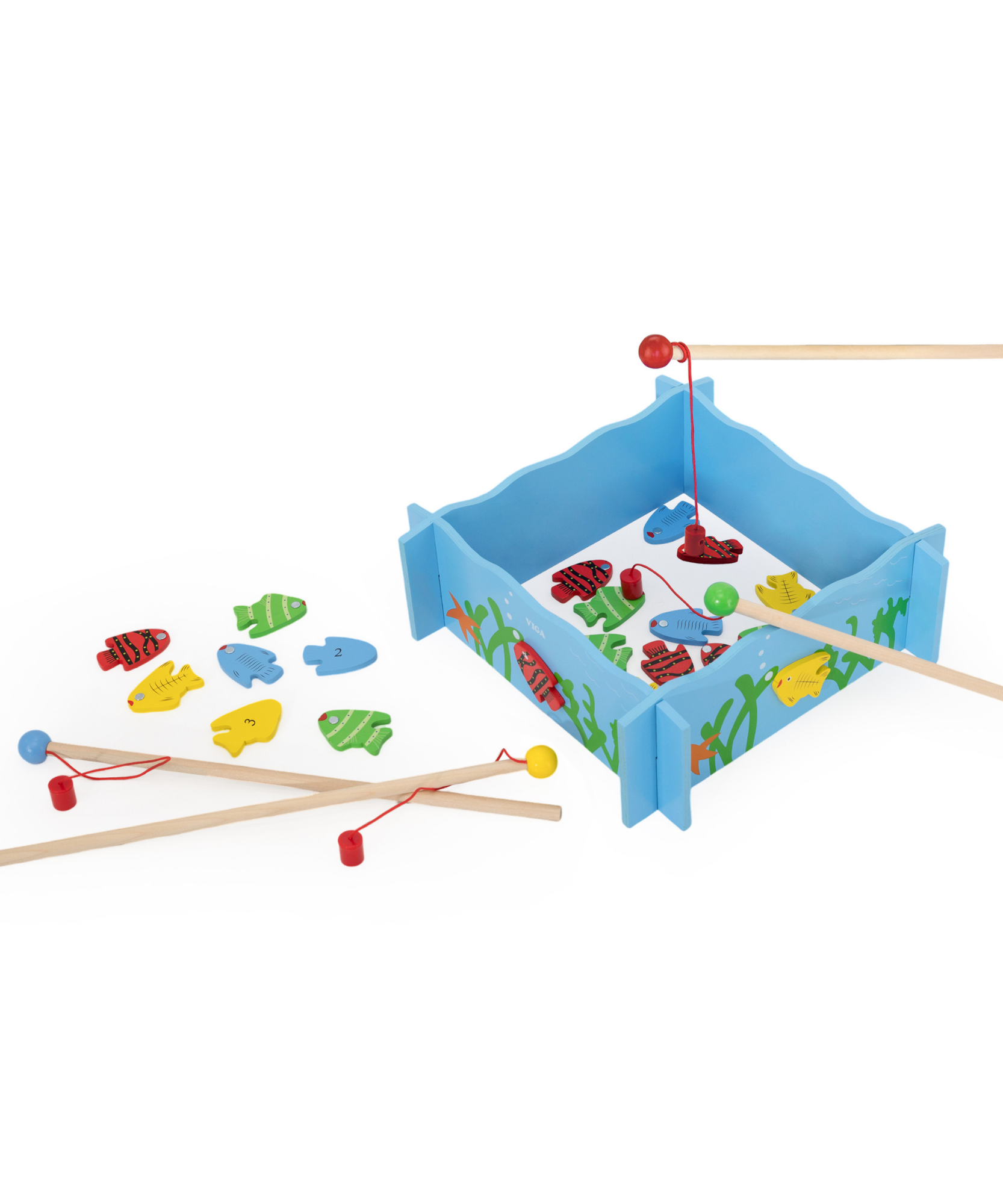 لعبة صيد خشبية من فيجا، لعبة مونتيسوري مغناطيسية بأربعة قضبان وأسماك مرقمة، تُنمّي المهارات الحركية الدقيقة والتعرف المبكر على الأرقام، لعبة تعليمية صديقة للبيئة وغير سامة، للأعمار من 18 شهرًا فما فوق