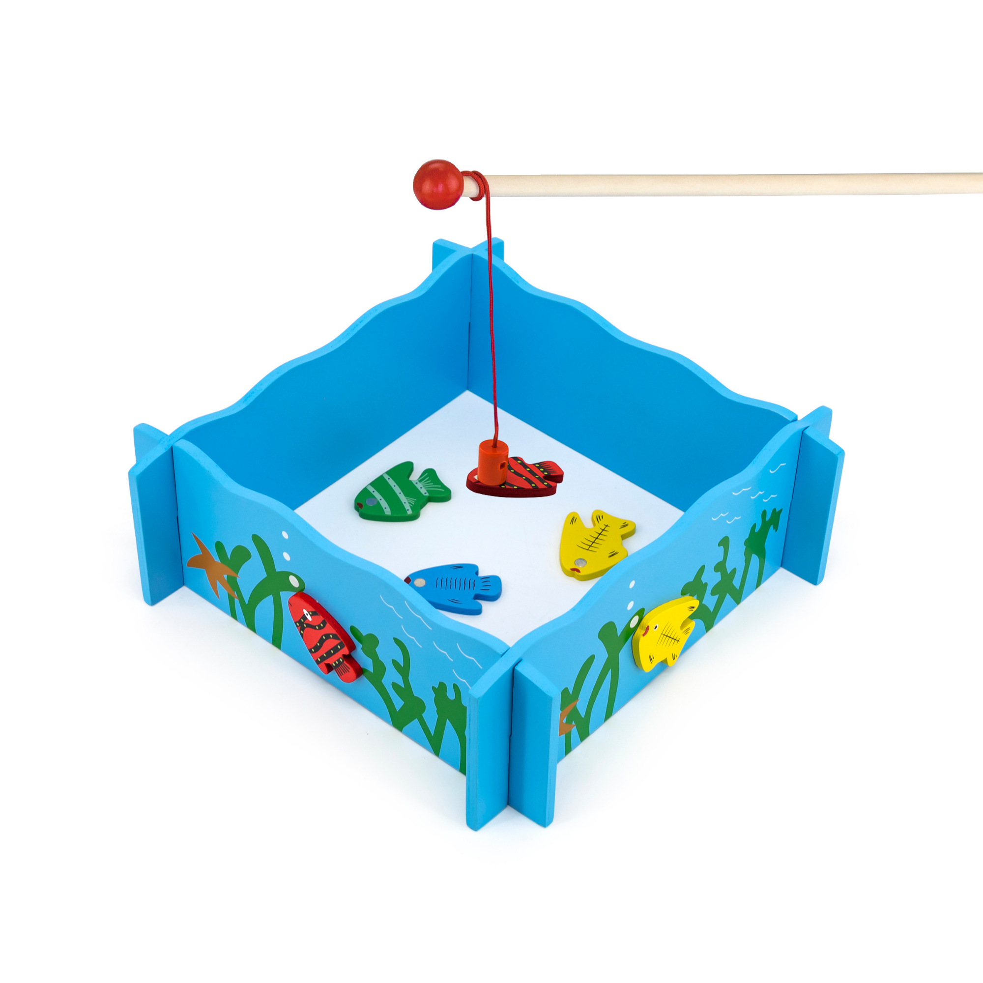 لعبة صيد خشبية من فيجا، لعبة مونتيسوري مغناطيسية بأربعة قضبان وأسماك مرقمة، تُنمّي المهارات الحركية الدقيقة والتعرف المبكر على الأرقام، لعبة تعليمية صديقة للبيئة وغير سامة، للأعمار من 18 شهرًا فما فوق