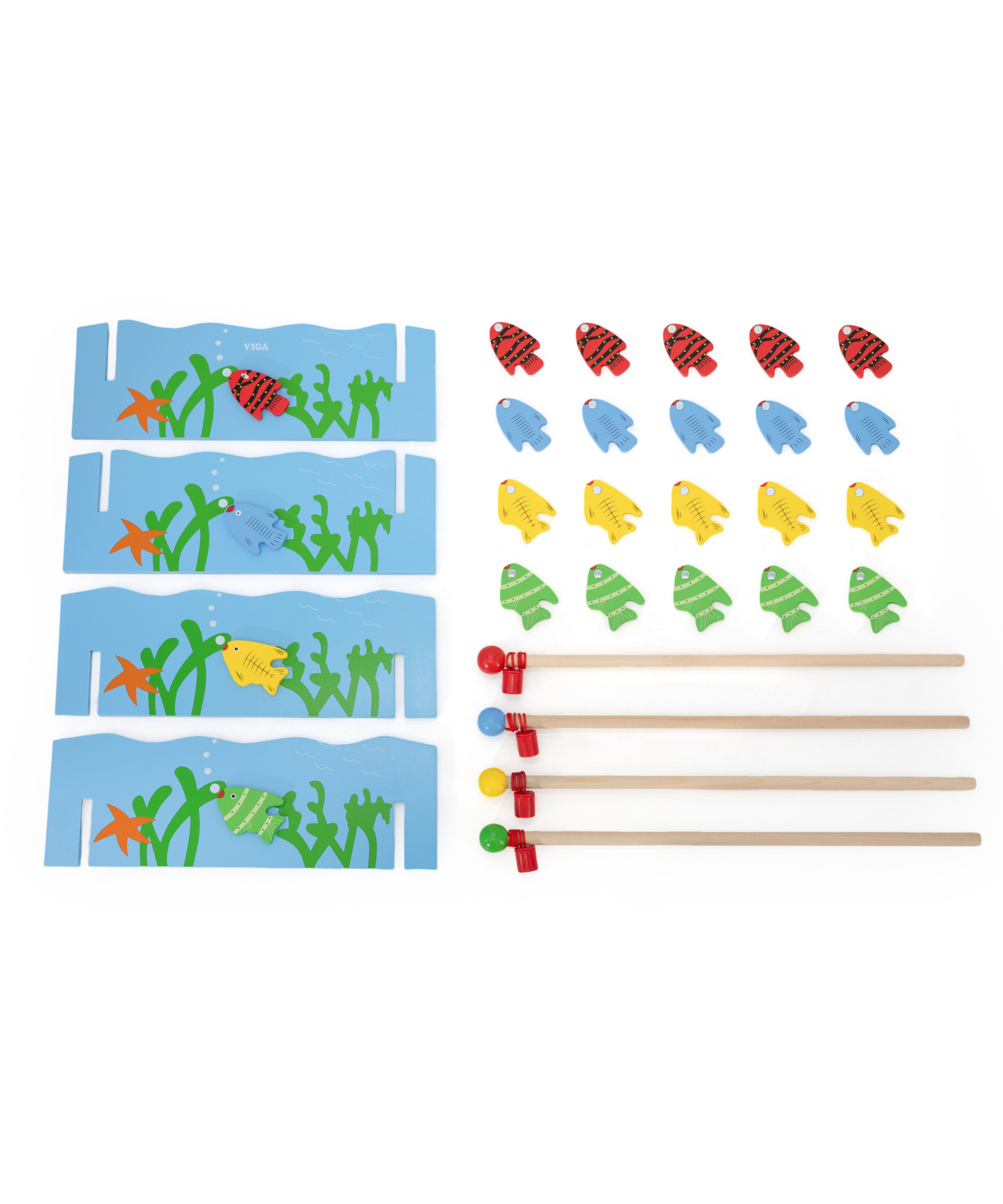 لعبة صيد خشبية من فيجا، لعبة مونتيسوري مغناطيسية بأربعة قضبان وأسماك مرقمة، تُنمّي المهارات الحركية الدقيقة والتعرف المبكر على الأرقام، لعبة تعليمية صديقة للبيئة وغير سامة، للأعمار من 18 شهرًا فما فوق