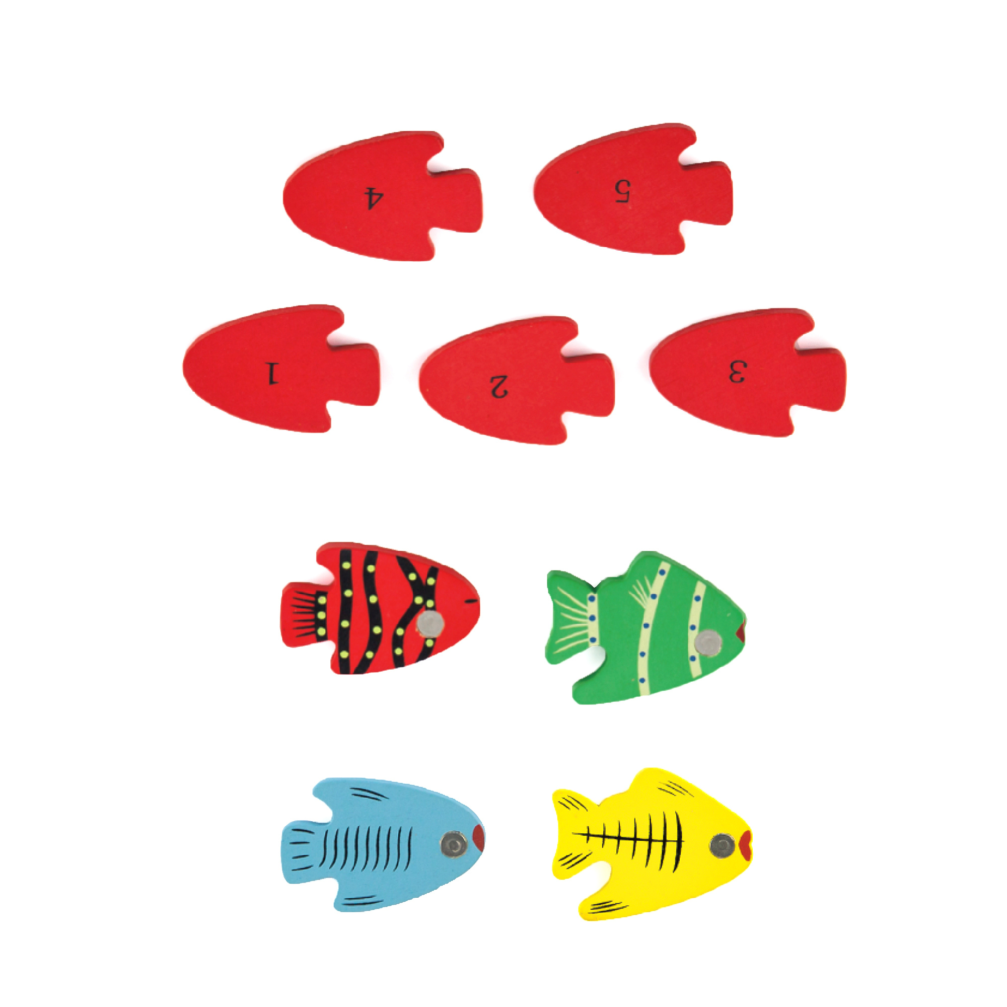 لعبة صيد خشبية من فيجا، لعبة مونتيسوري مغناطيسية بأربعة قضبان وأسماك مرقمة، تُنمّي المهارات الحركية الدقيقة والتعرف المبكر على الأرقام، لعبة تعليمية صديقة للبيئة وغير سامة، للأعمار من 18 شهرًا فما فوق