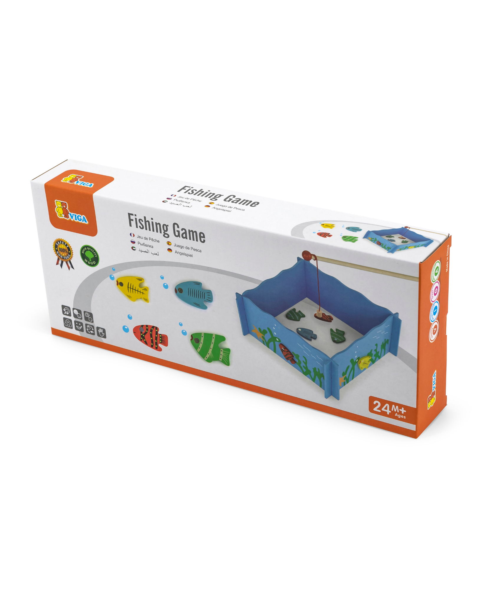 لعبة صيد خشبية من فيجا، لعبة مونتيسوري مغناطيسية بأربعة قضبان وأسماك مرقمة، تُنمّي المهارات الحركية الدقيقة والتعرف المبكر على الأرقام، لعبة تعليمية صديقة للبيئة وغير سامة، للأعمار من 18 شهرًا فما فوق