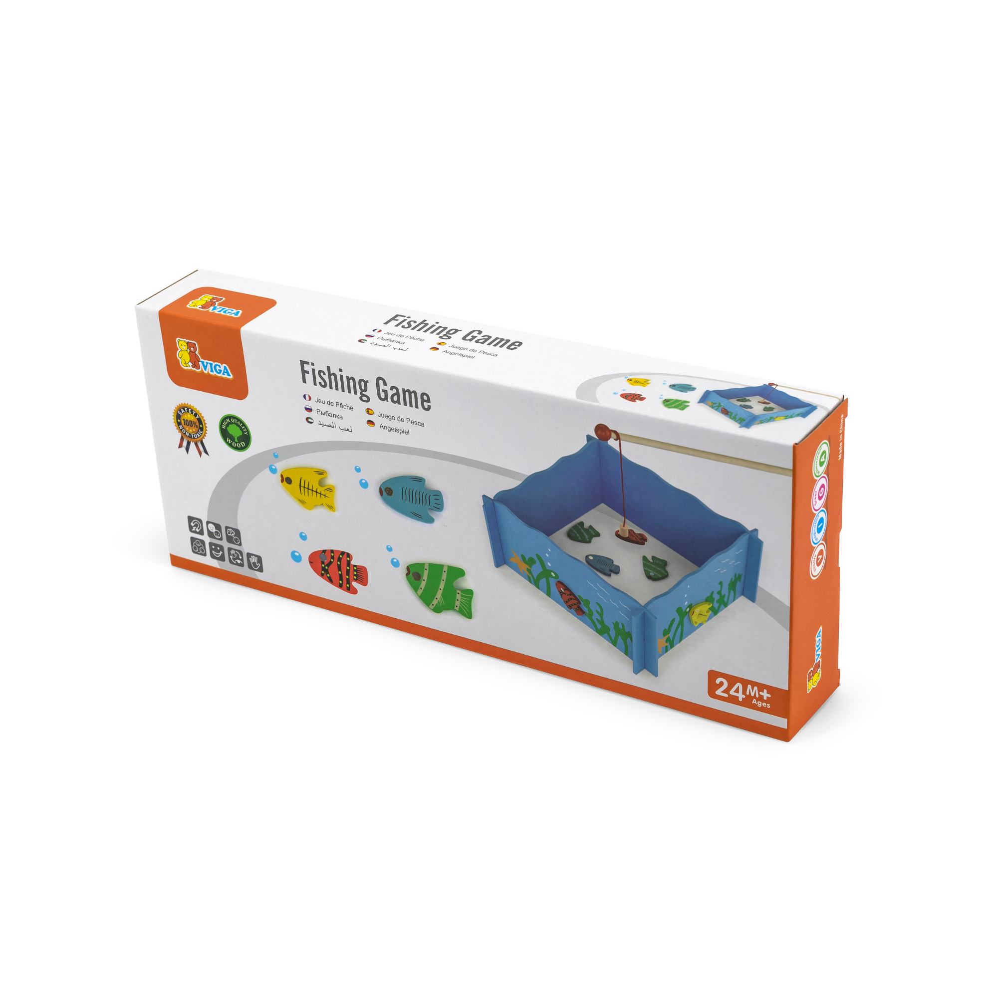 لعبة صيد خشبية من فيجا، لعبة مونتيسوري مغناطيسية بأربعة قضبان وأسماك مرقمة، تُنمّي المهارات الحركية الدقيقة والتعرف المبكر على الأرقام، لعبة تعليمية صديقة للبيئة وغير سامة، للأعمار من 18 شهرًا فما فوق