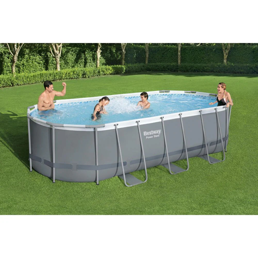 Bestway Powersteel Oval Frame Swimming Pool Set 5.49m x 2.74m x 1.22m – Adult 14+