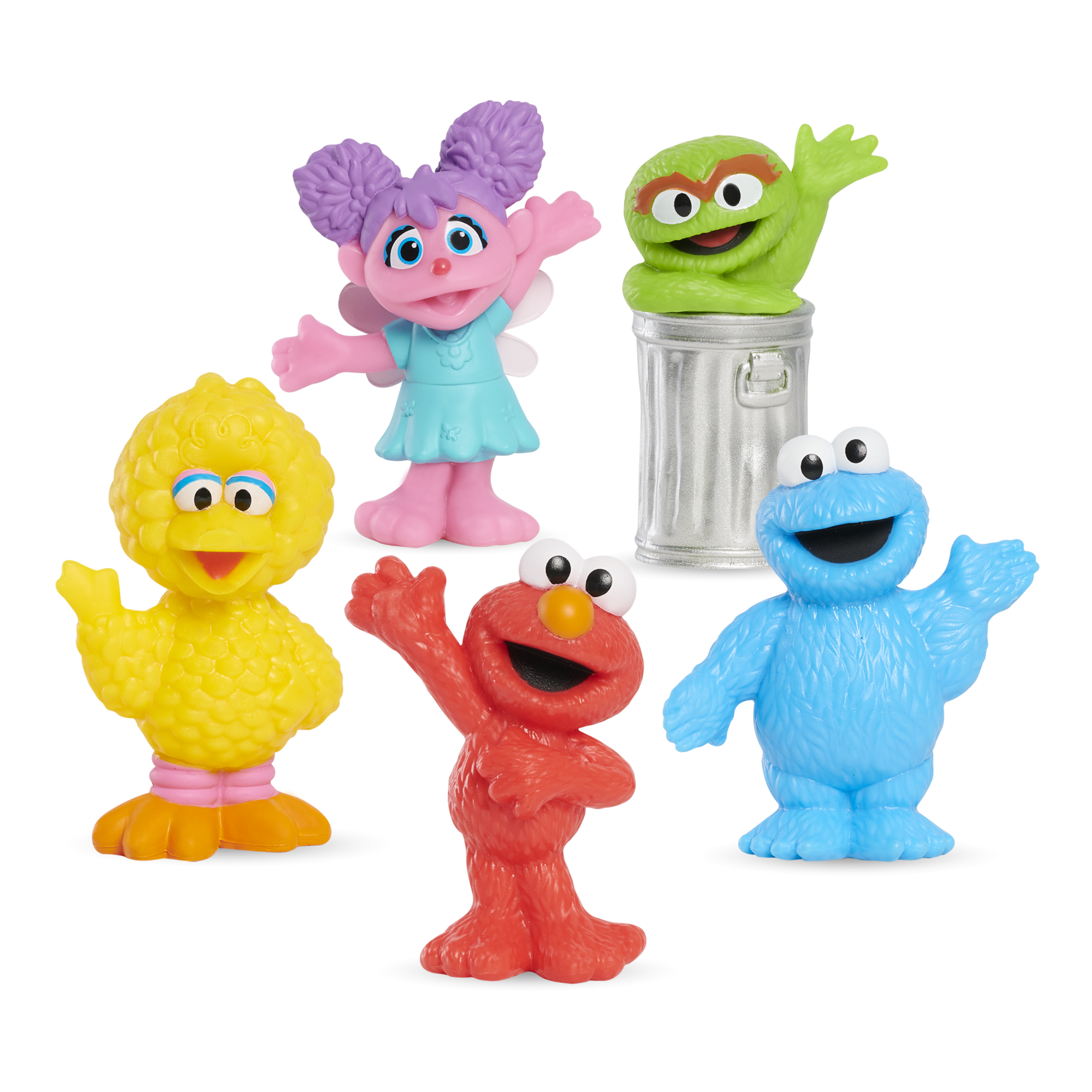 مجموعة من 5 شخصيات صغيرة من شارع سمسم، ألعاب قابلة للتجميع مقاس 7.62 سم، تتضمن إلمو، كوكيز مونستر، بيج بيرد، أوسكار ذا جروش، وأبي كاداببي، مرخصة رسميًا من جاست بلاي للأطفال من عمر سنتين فما فوق