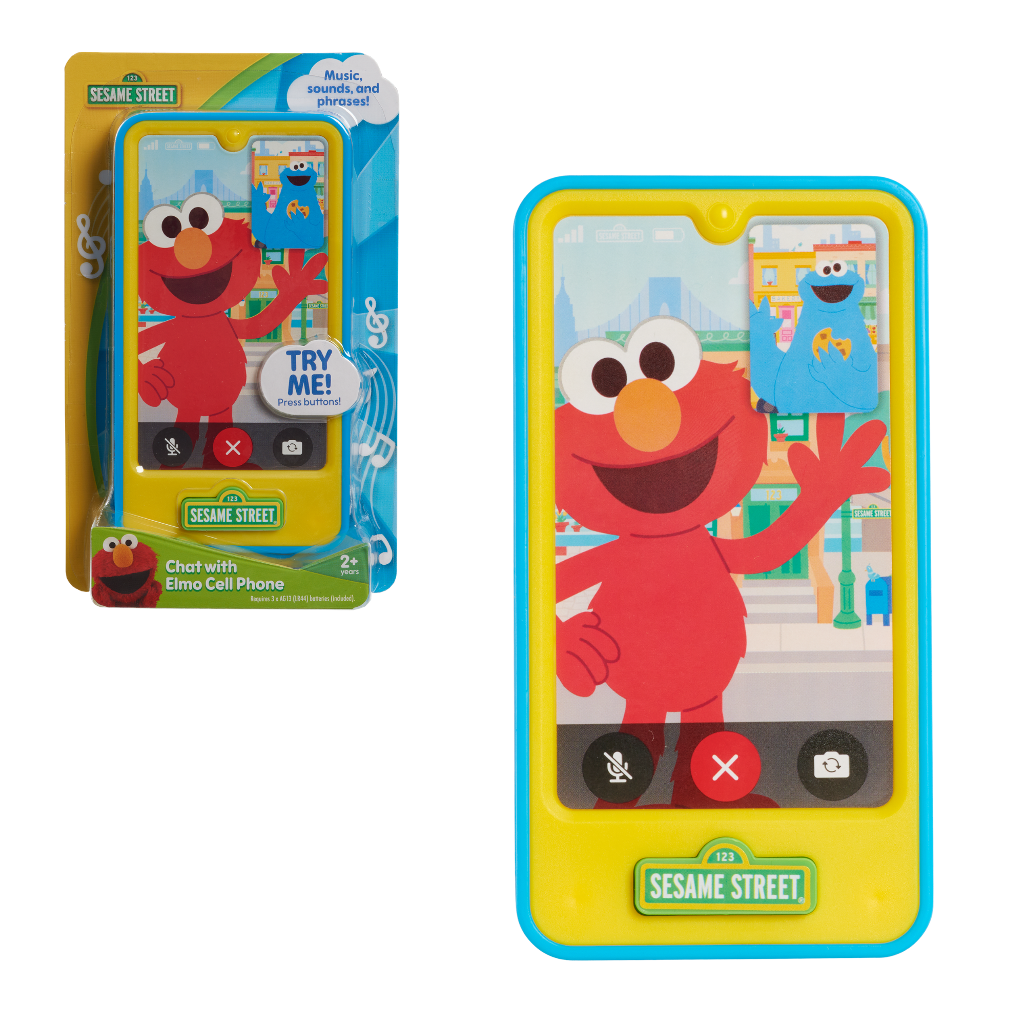 دردشة شارع سمسم مع هاتف إلمو المحمول، لعبة تفاعلية محمولة باليد مع أصوات وموسيقى، هاتف للعب التظاهري، مرخص رسميًا من جاست بلاي للأطفال الصغار من عمر سنتين فما فوق