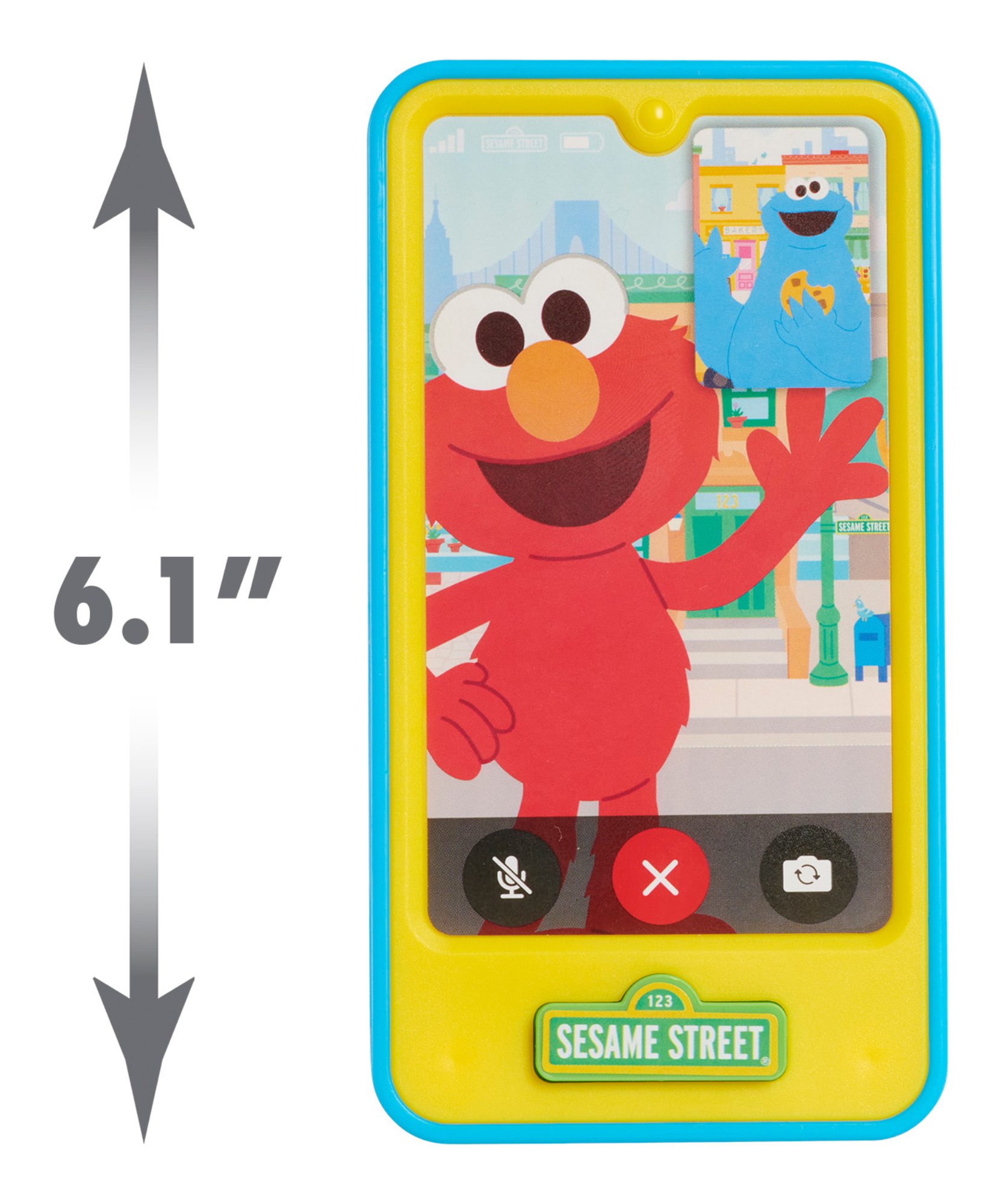 Sesame Street Chat with Elmo Cell Phone, Handheld Interactive Roleplay Toy with Sounds and Music, Pretend Play Phone, Offically Licensed by Just Play for Toddlers Ages 2 and Up