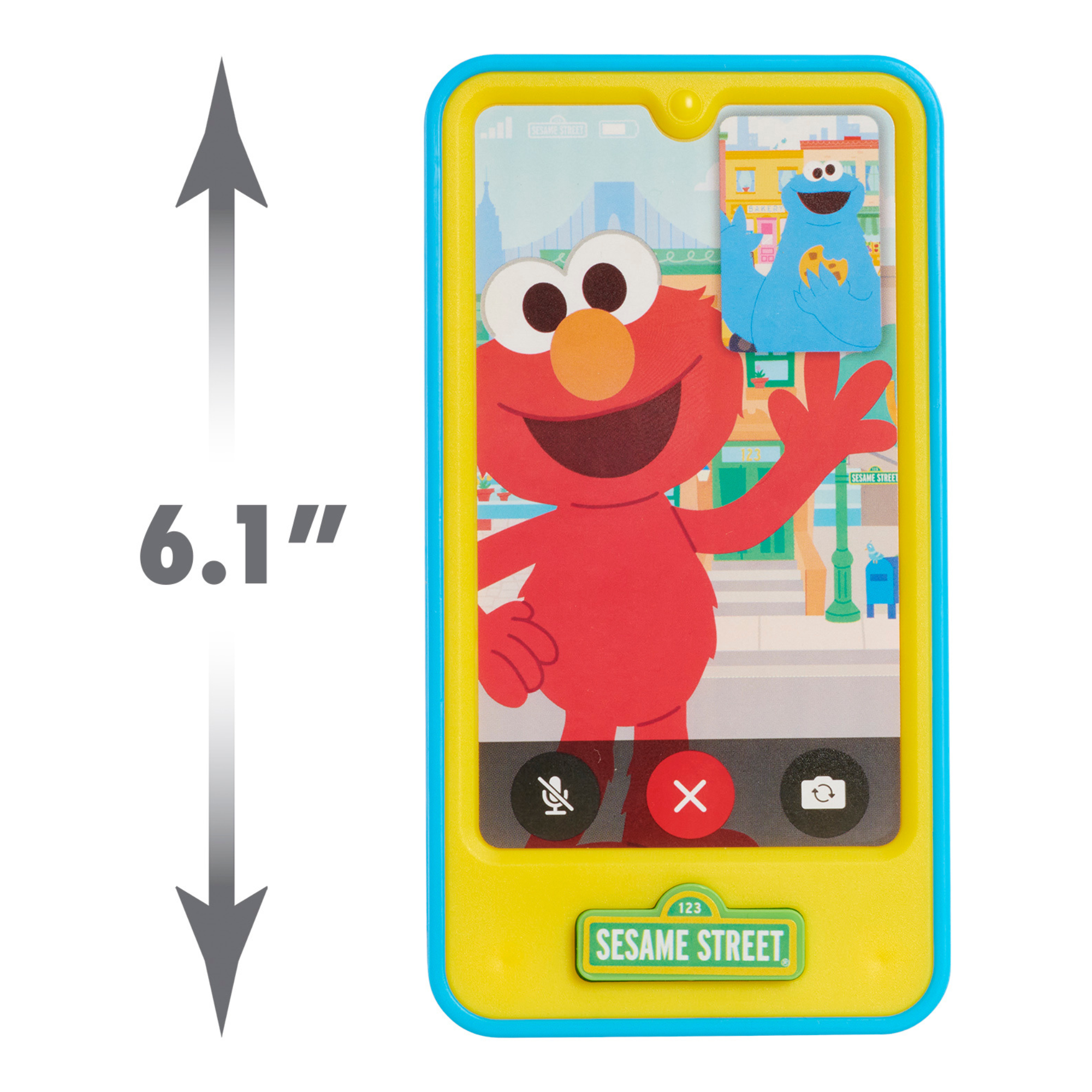 Sesame Street Chat with Elmo Cell Phone, Handheld Interactive Roleplay Toy with Sounds and Music, Pretend Play Phone, Offically Licensed by Just Play for Toddlers Ages 2 and Up