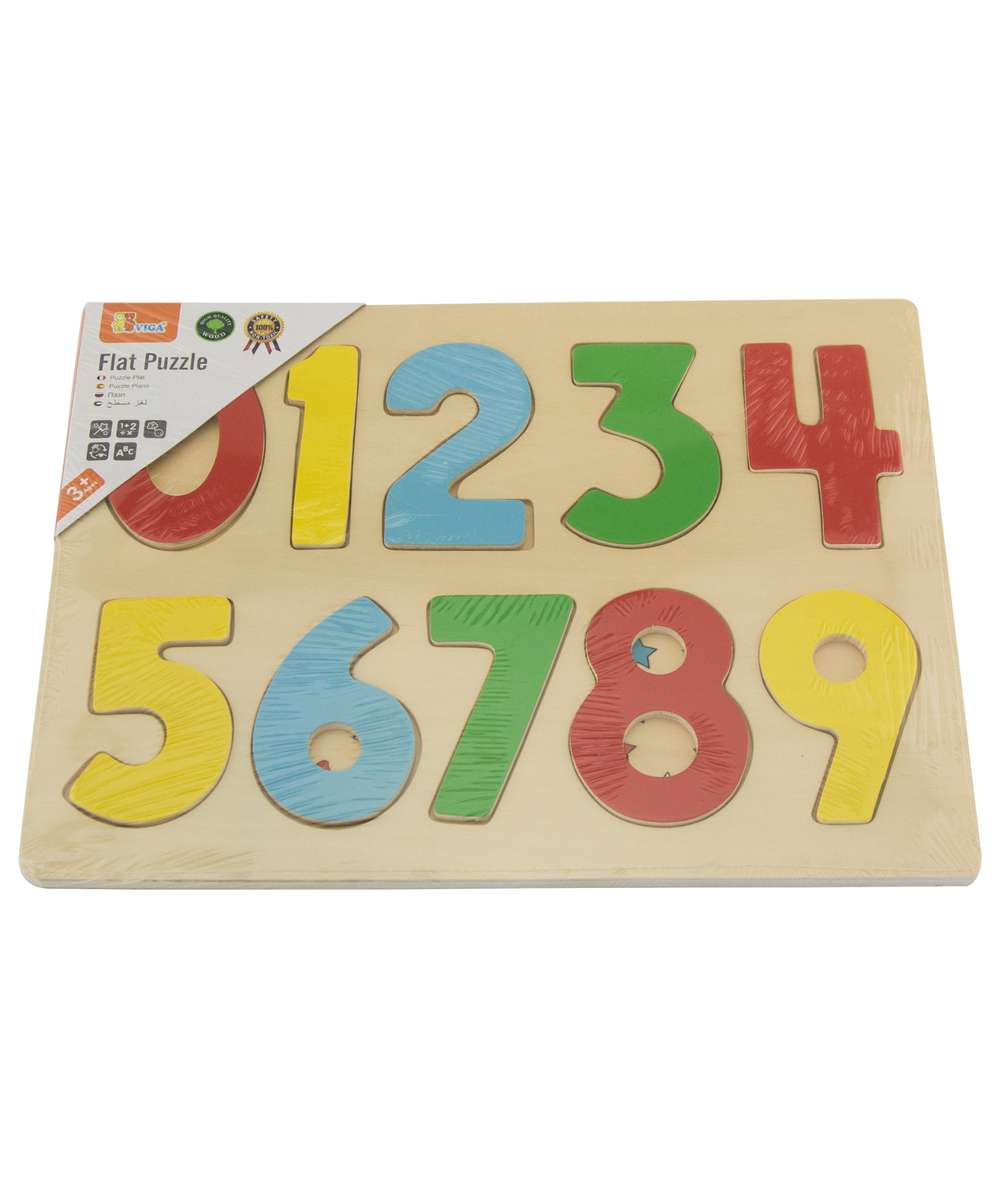 لعبة فيجا الخشبية مونتيسوري، ألغاز من 10 قطع، أرقام من 0 إلى 9، تُنمّي المهارات الحسية والإدراكية والحركية الدقيقة، غير سامة وصديقة للبيئة، مناسبة للأولاد والبنات من سن 3 سنوات فما فوق.