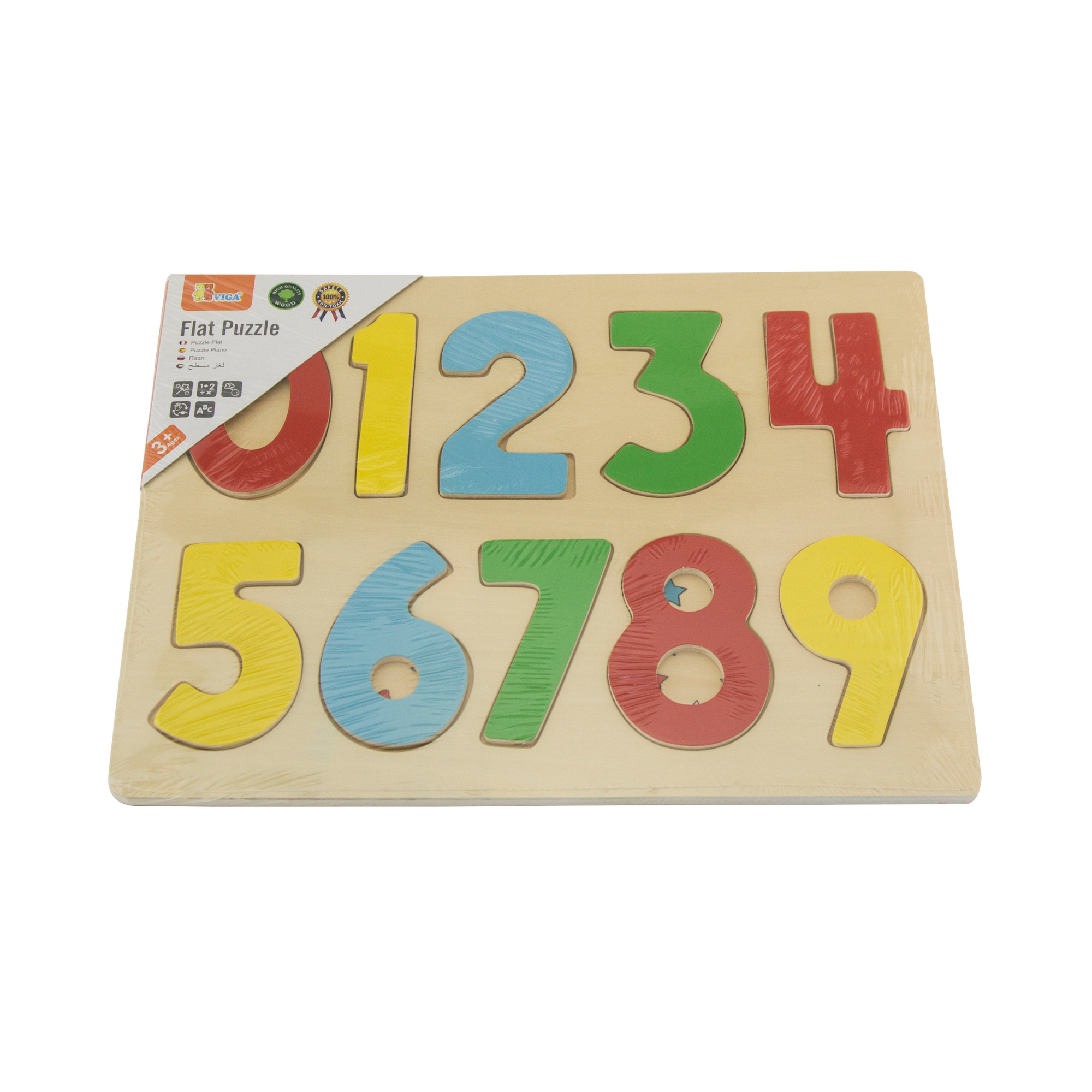 لعبة فيجا الخشبية مونتيسوري، ألغاز من 10 قطع، أرقام من 0 إلى 9، تُنمّي المهارات الحسية والإدراكية والحركية الدقيقة، غير سامة وصديقة للبيئة، مناسبة للأولاد والبنات من سن 3 سنوات فما فوق.