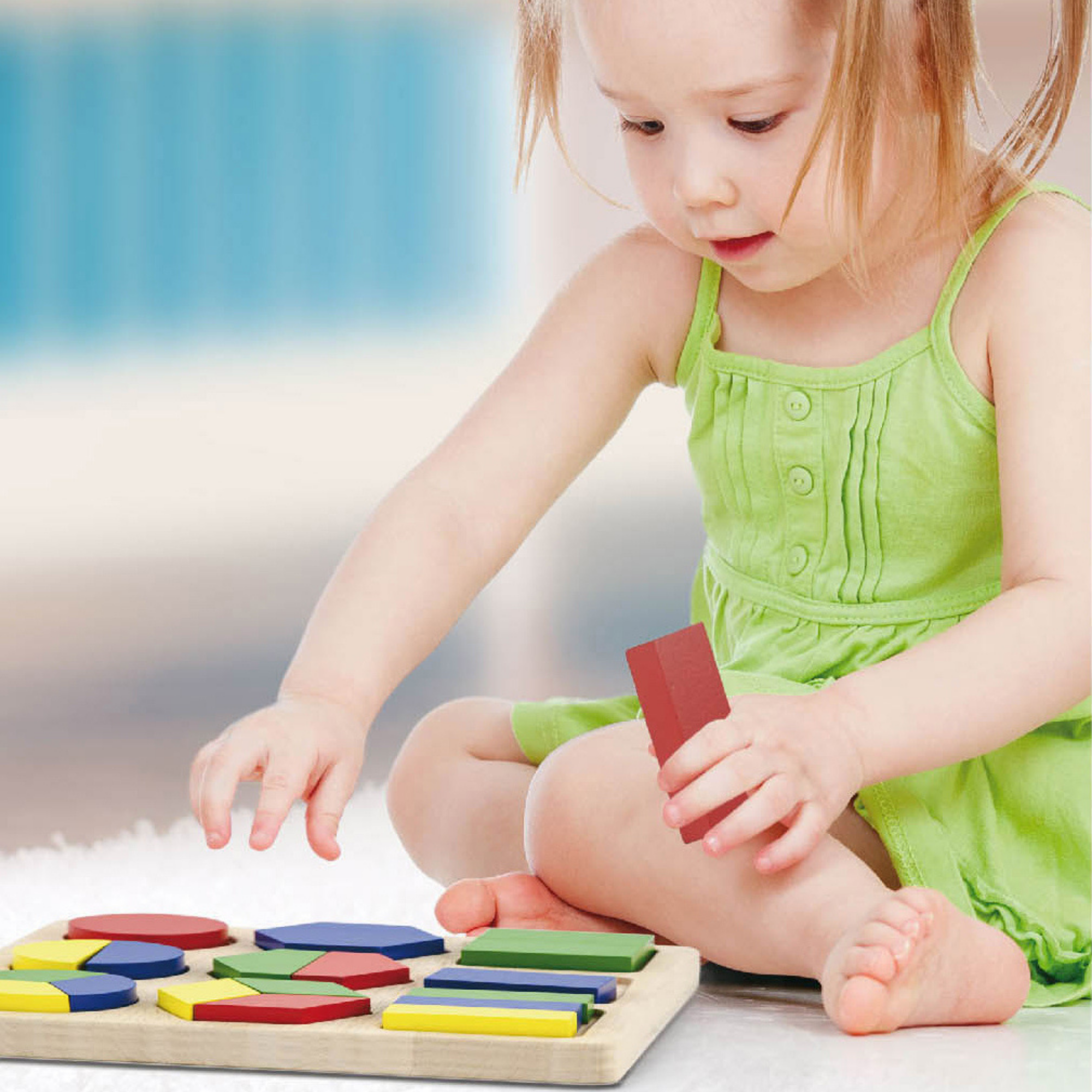 أشكال فيجا، 18 قطعة أحجية هندسية، لعبة مونتيسوري خشبية، تنمي المهارات الحسية والإدراكية والحركية الدقيقة، لعبة تعليمية للأطفال غير سامة وصديقة للبيئة، مناسبة للأطفال من سن 12 شهرًا فما فوق