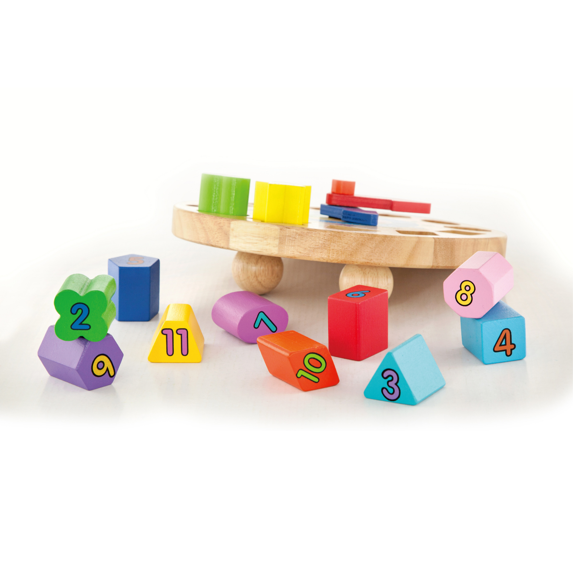 لعبة مونتيسوري على شكل ساعة دائرية من فيجا، أحجية خشبية بأيدٍ متحركة و12 مكعبًا هندسيًا ملونًا، تُعلّم الوقت والأشكال والألوان، وتُنمّي المهارات الحركية الدقيقة والمنطق، صديقة للبيئة، للأعمار من سنتين فما فوق