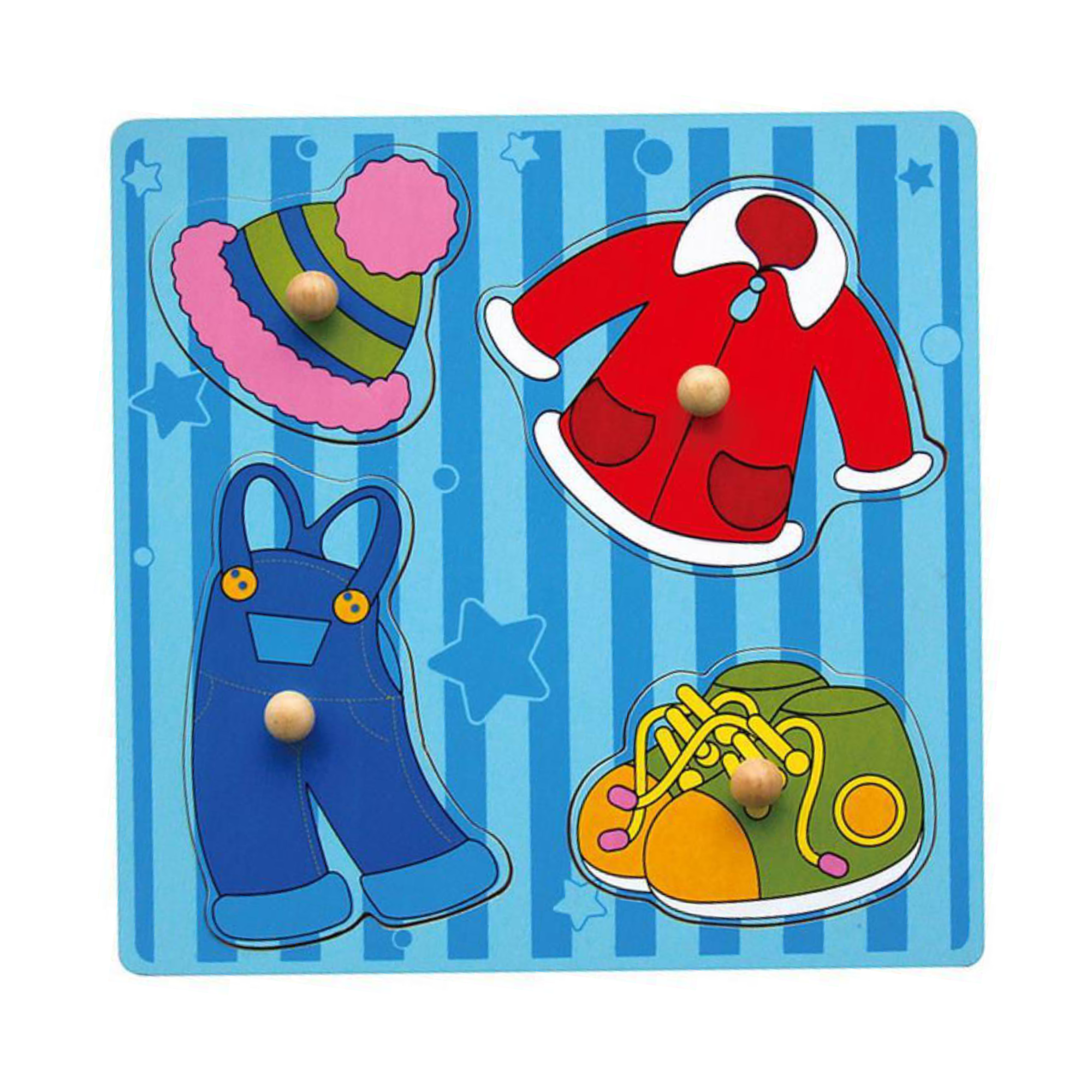 فساتين فيجا، أحجية بمقابض من 4 قطع، لعبة مونتيسوري الخشبية، تنمي المهارات الحسية والإدراكية والحركية الدقيقة، لعبة تعليمية للأطفال غير سامة وصديقة للبيئة، مناسبة للأولاد والبنات من سن 12 شهرًا فما فوق