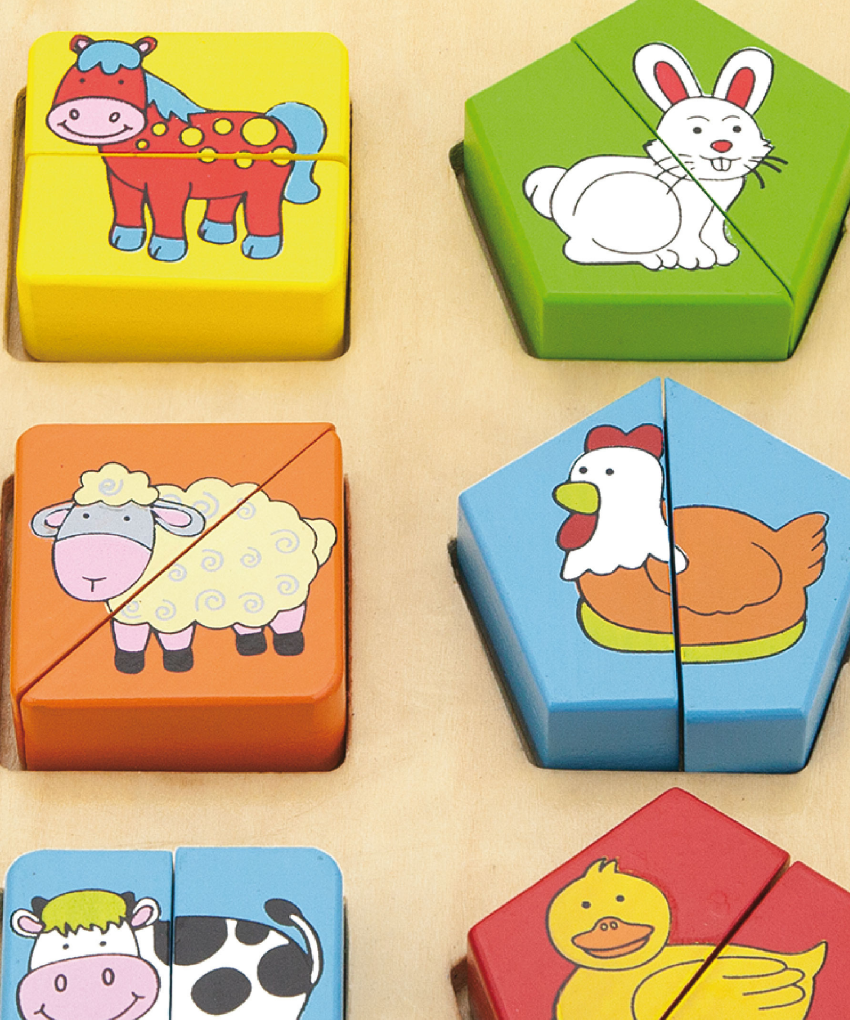 لعبة أحجية مكعبات هندسية من فيجا فارم أنيملز، مكونة من 18 قطعة، لعبة مونتيسوري خشبية، تُنمّي المهارات الحسية والإدراكية والحركية الدقيقة، غير سامة وصديقة للبيئة، مناسبة للأطفال من سن 18 شهرًا فما فوق