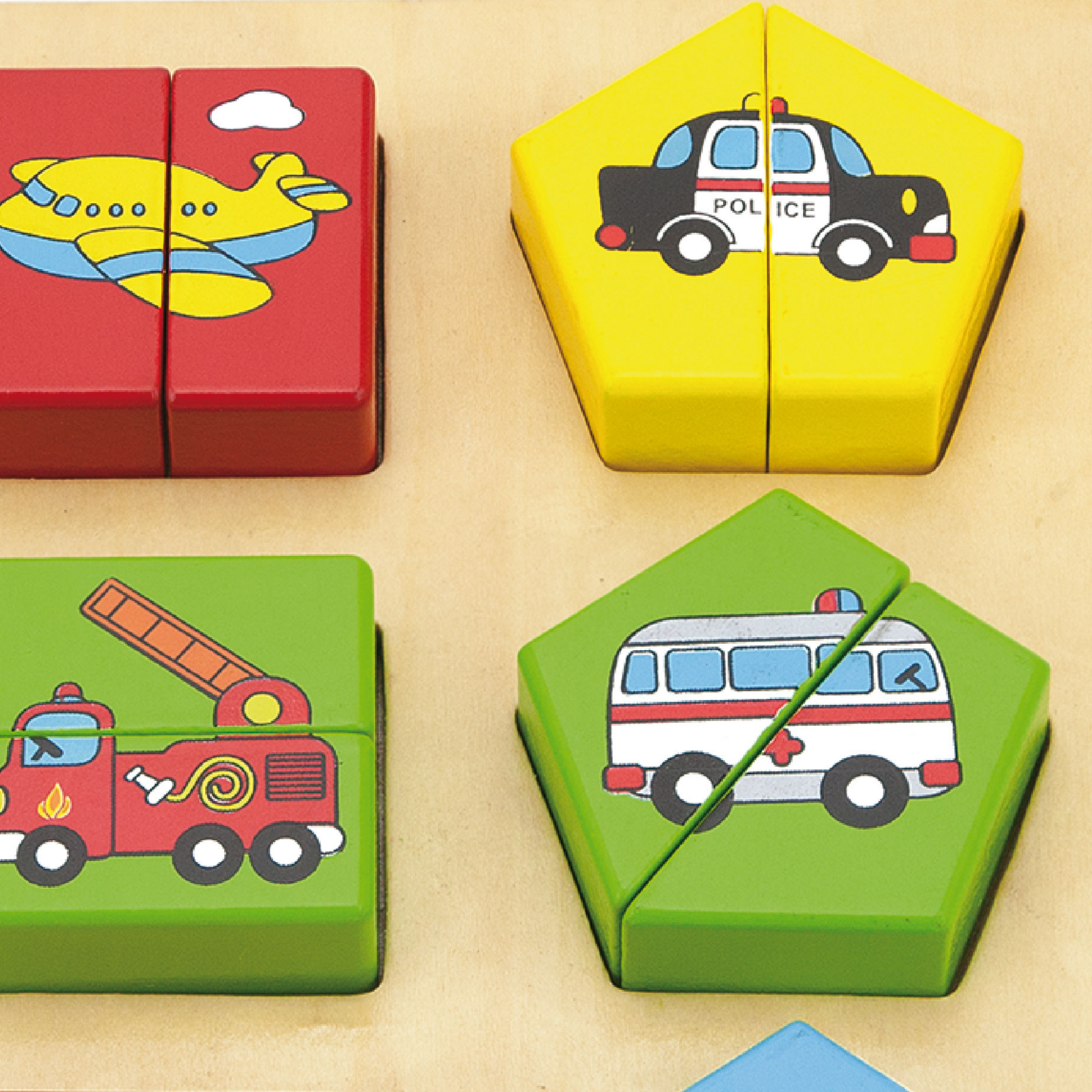 Viga Vehicles & Shapes, 18 Piece Block Puzzle, Montessori Wooden Toy, Develops Sensory, Cognitive & Fine Motor Skills, Non-Toxic & Eco-friendly Kids Educational Toy, Suitable for Children Aged 18M+