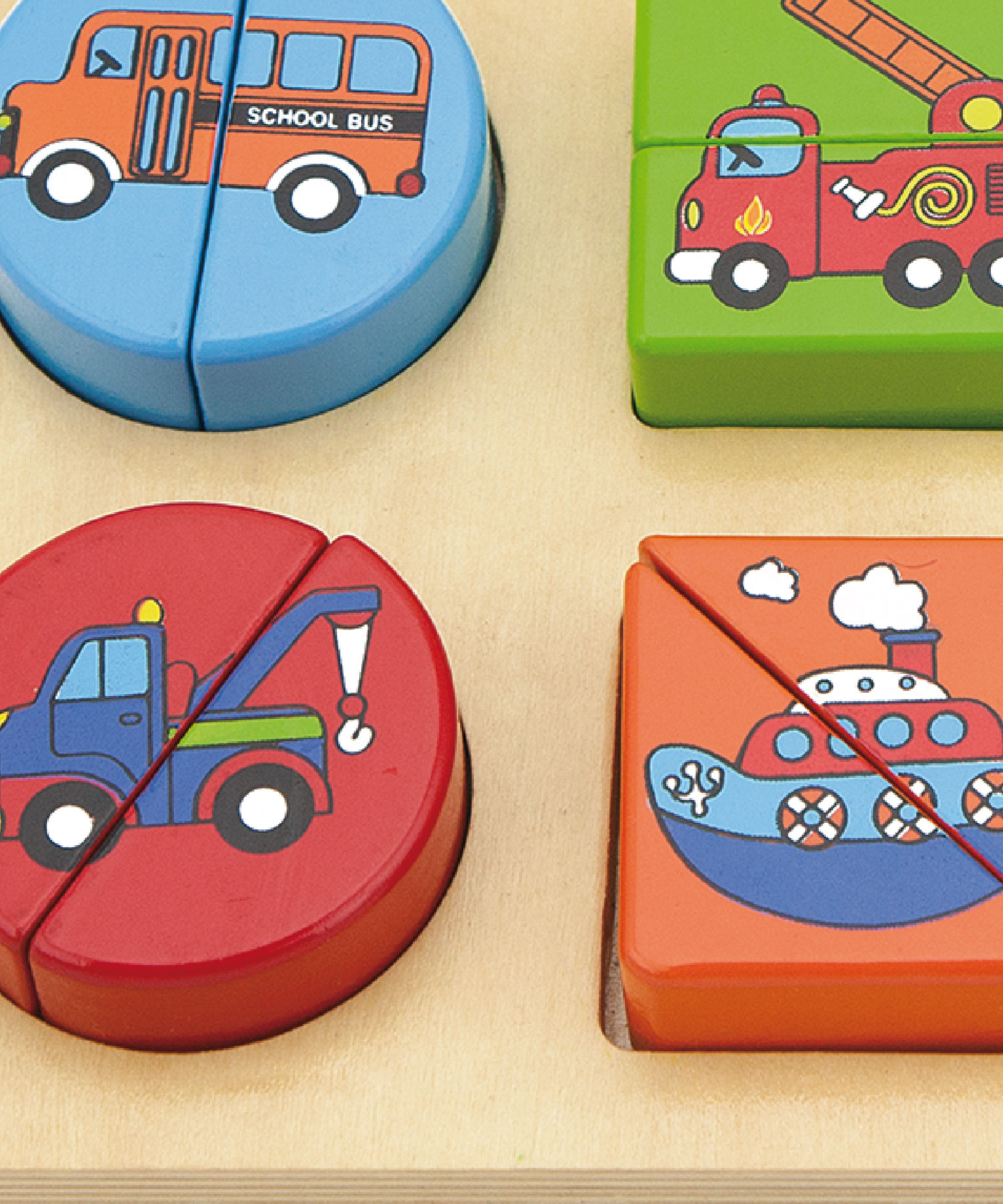 Viga Vehicles & Shapes, 18 Piece Block Puzzle, Montessori Wooden Toy, Develops Sensory, Cognitive & Fine Motor Skills, Non-Toxic & Eco-friendly Kids Educational Toy, Suitable for Children Aged 18M+