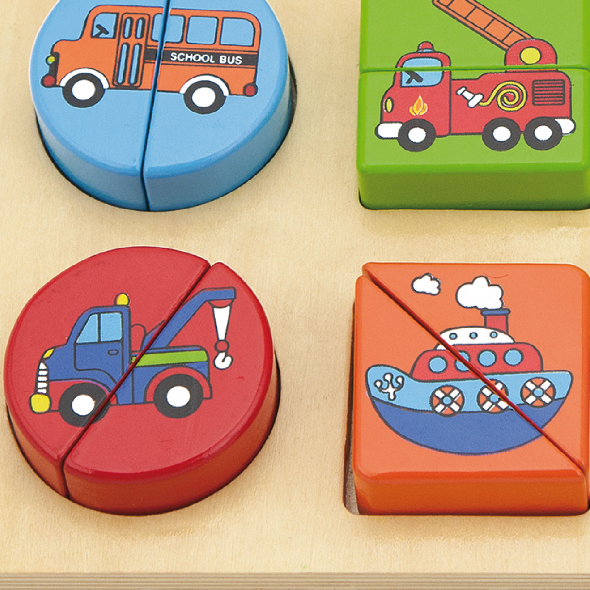 Viga Vehicles & Shapes, 18 Piece Block Puzzle, Montessori Wooden Toy, Develops Sensory, Cognitive & Fine Motor Skills, Non-Toxic & Eco-friendly Kids Educational Toy, Suitable for Children Aged 18M+