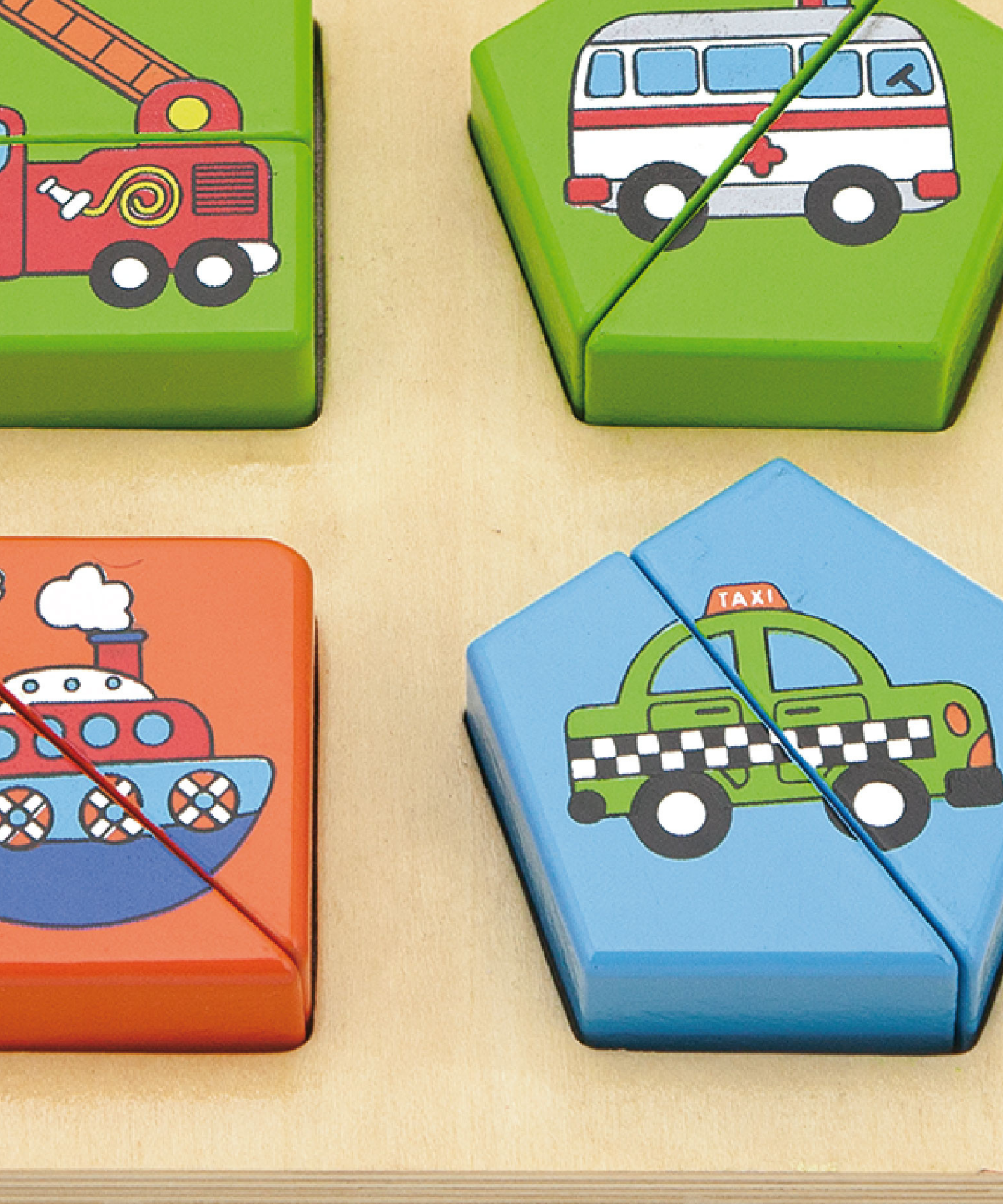 Viga Vehicles & Shapes, 18 Piece Block Puzzle, Montessori Wooden Toy, Develops Sensory, Cognitive & Fine Motor Skills, Non-Toxic & Eco-friendly Kids Educational Toy, Suitable for Children Aged 18M+