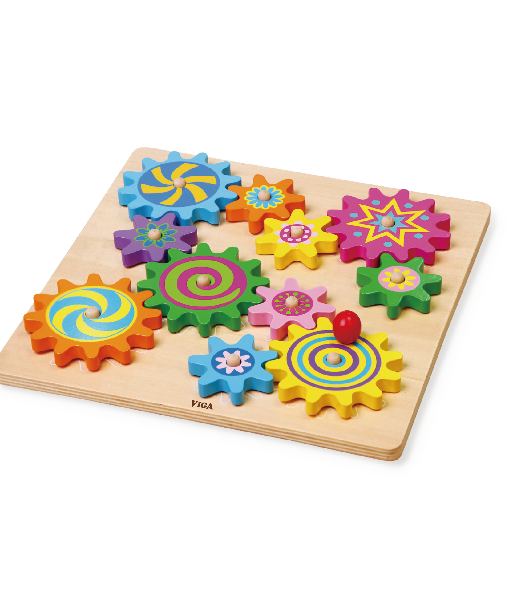 أحجية فيجا الخشبية الدوارة من مونتيسوري، تُنمّي مهارات التنسيق بين اليد والعين والتفكير المنطقي، مع إمكانية تبديل وتدوير التروس للعب الإبداعي، وهي لعبة تعليمية صديقة للبيئة وغير سامة، مناسبة للأعمار من 18 شهرًا فما فوق.