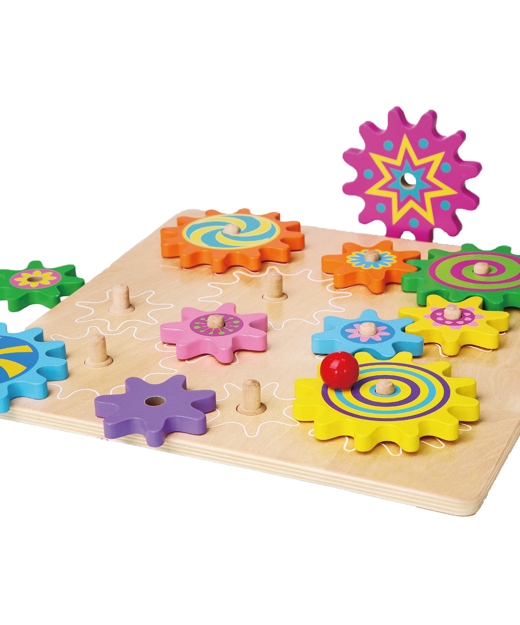 أحجية فيجا الخشبية الدوارة من مونتيسوري، تُنمّي مهارات التنسيق بين اليد والعين والتفكير المنطقي، مع إمكانية تبديل وتدوير التروس للعب الإبداعي، وهي لعبة تعليمية صديقة للبيئة وغير سامة، مناسبة للأعمار من 18 شهرًا فما فوق.