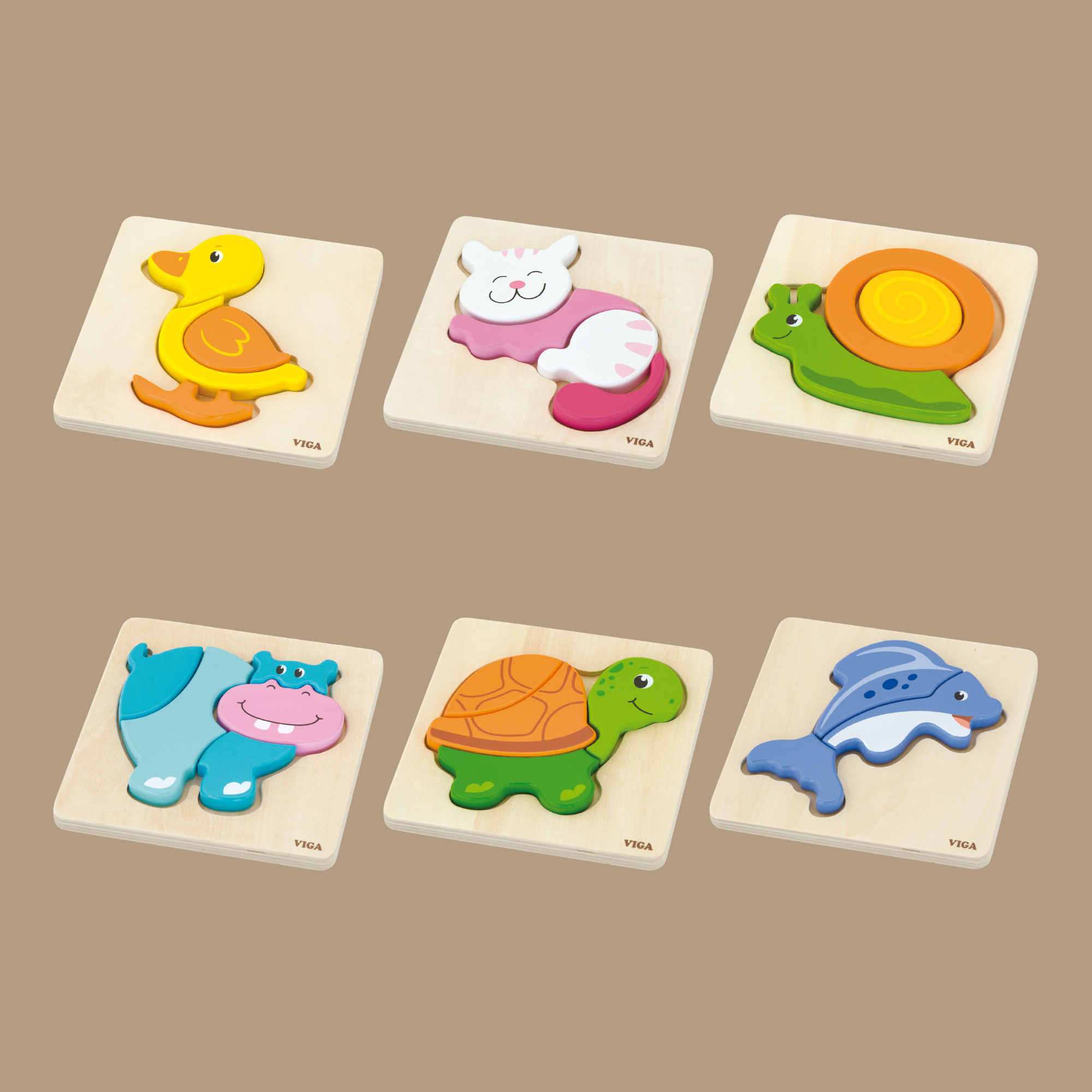 لعبة فيجا داك، أحجية مكعبات من 4 قطع، لعبة مونتيسوري الخشبية، تنمي المهارات الحسية والإدراكية والحركية الدقيقة، لعبة تعليمية للأطفال غير سامة وصديقة للبيئة، مناسبة للأولاد والبنات من سن 18 شهرًا فما فوق