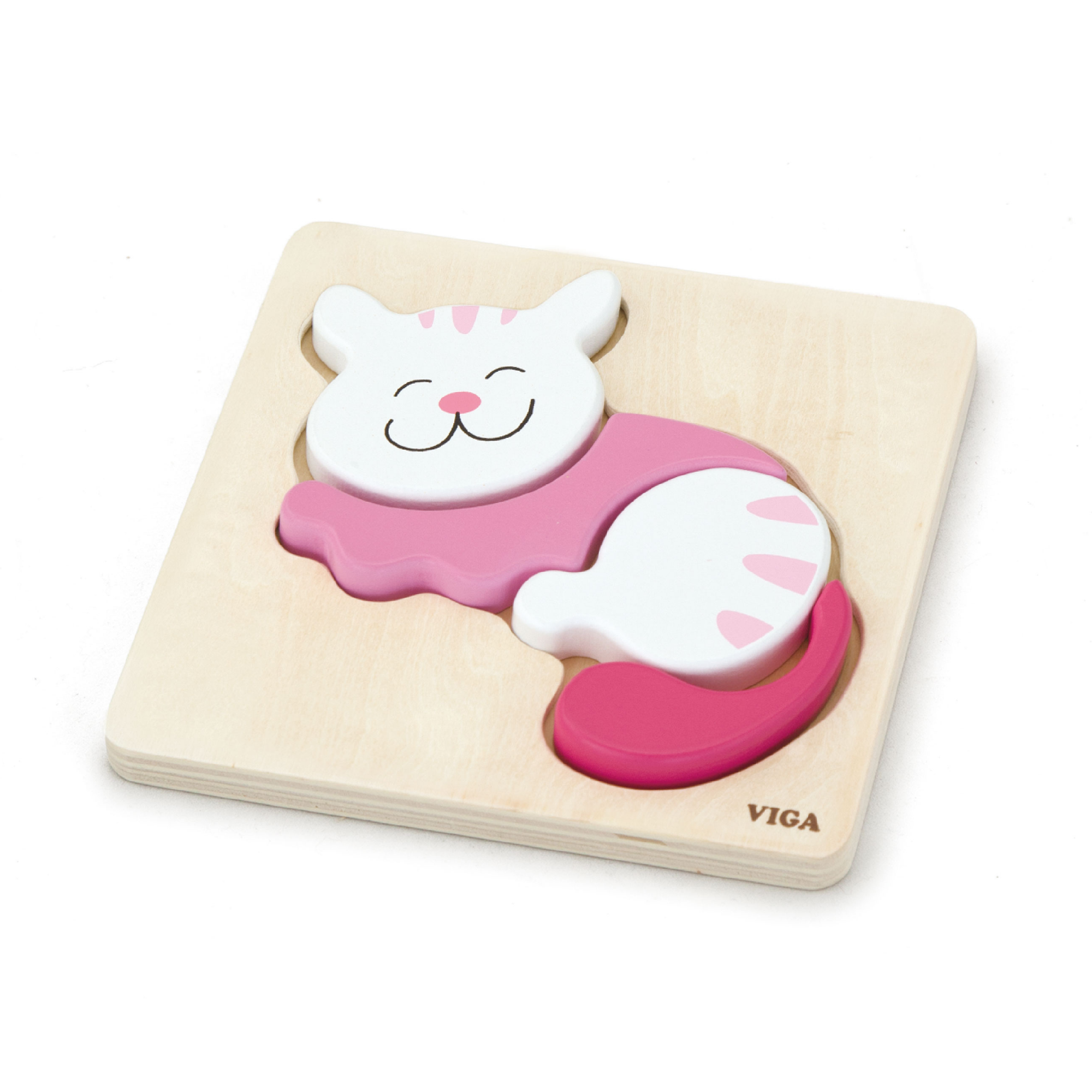 لعبة فيجا كات، أحجية مكعبات من 4 قطع، لعبة مونتيسوري خشبية، تنمي المهارات الحسية والإدراكية والحركية الدقيقة، لعبة تعليمية للأطفال غير سامة وصديقة للبيئة، مناسبة للأولاد والبنات من سن 18 شهرًا فما فوق