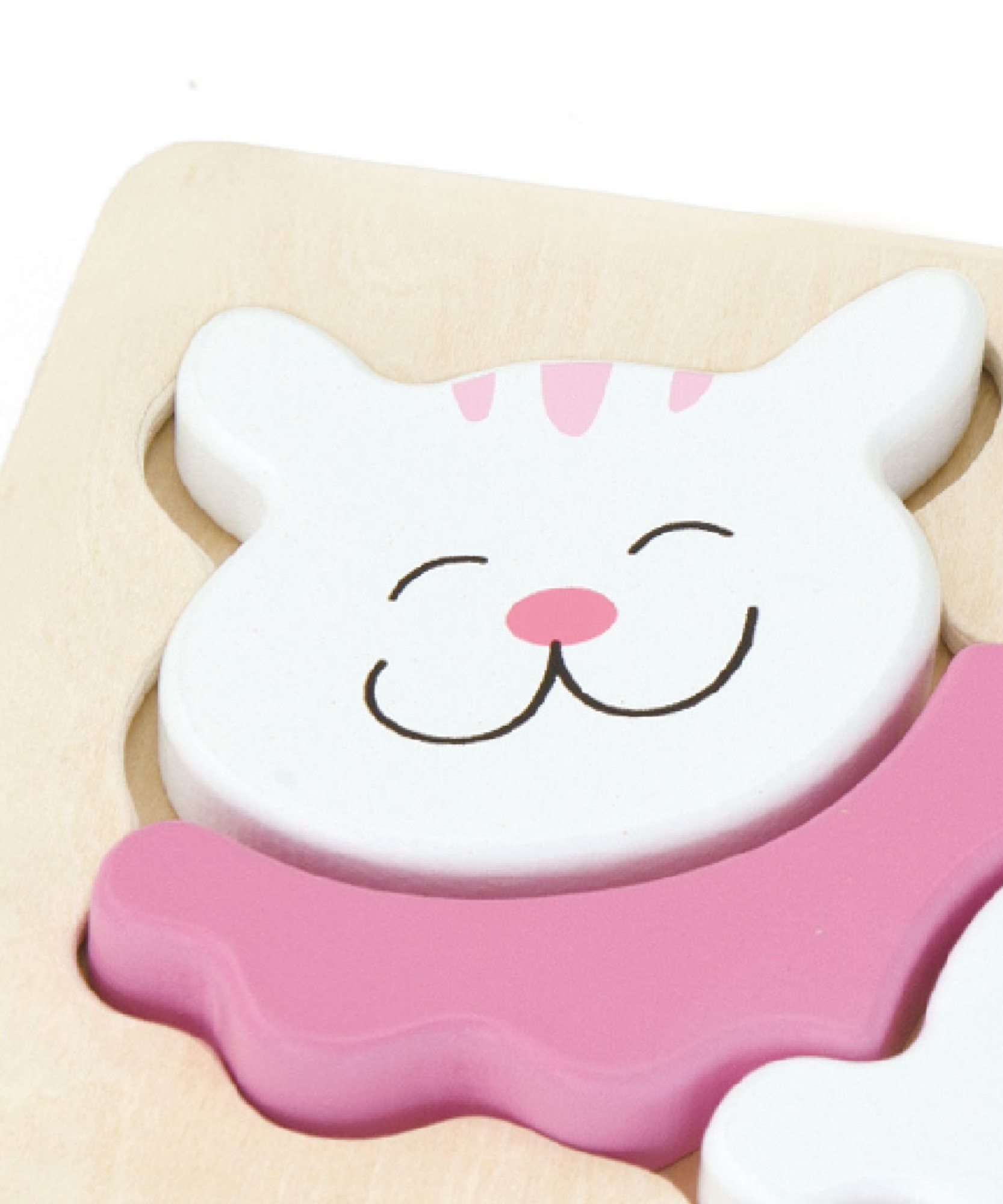 Viga Cat, 4 Piece Block Puzzle, Montessori Wooden Toy, Develops Sensory, Cognitive & Fine Motor Skills, Non-Toxic & Eco-friendly Kids Educational Toy, Suitable for Boys and Girls Aged 18M+