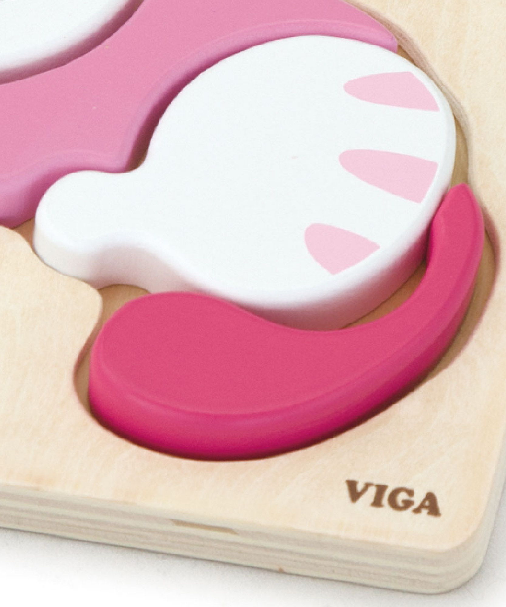 Viga Cat, 4 Piece Block Puzzle, Montessori Wooden Toy, Develops Sensory, Cognitive & Fine Motor Skills, Non-Toxic & Eco-friendly Kids Educational Toy, Suitable for Boys and Girls Aged 18M+