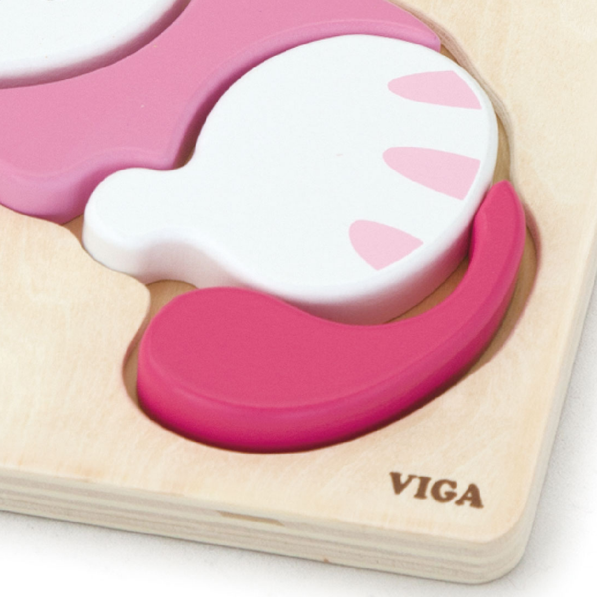 Viga Cat, 4 Piece Block Puzzle, Montessori Wooden Toy, Develops Sensory, Cognitive & Fine Motor Skills, Non-Toxic & Eco-friendly Kids Educational Toy, Suitable for Boys and Girls Aged 18M+