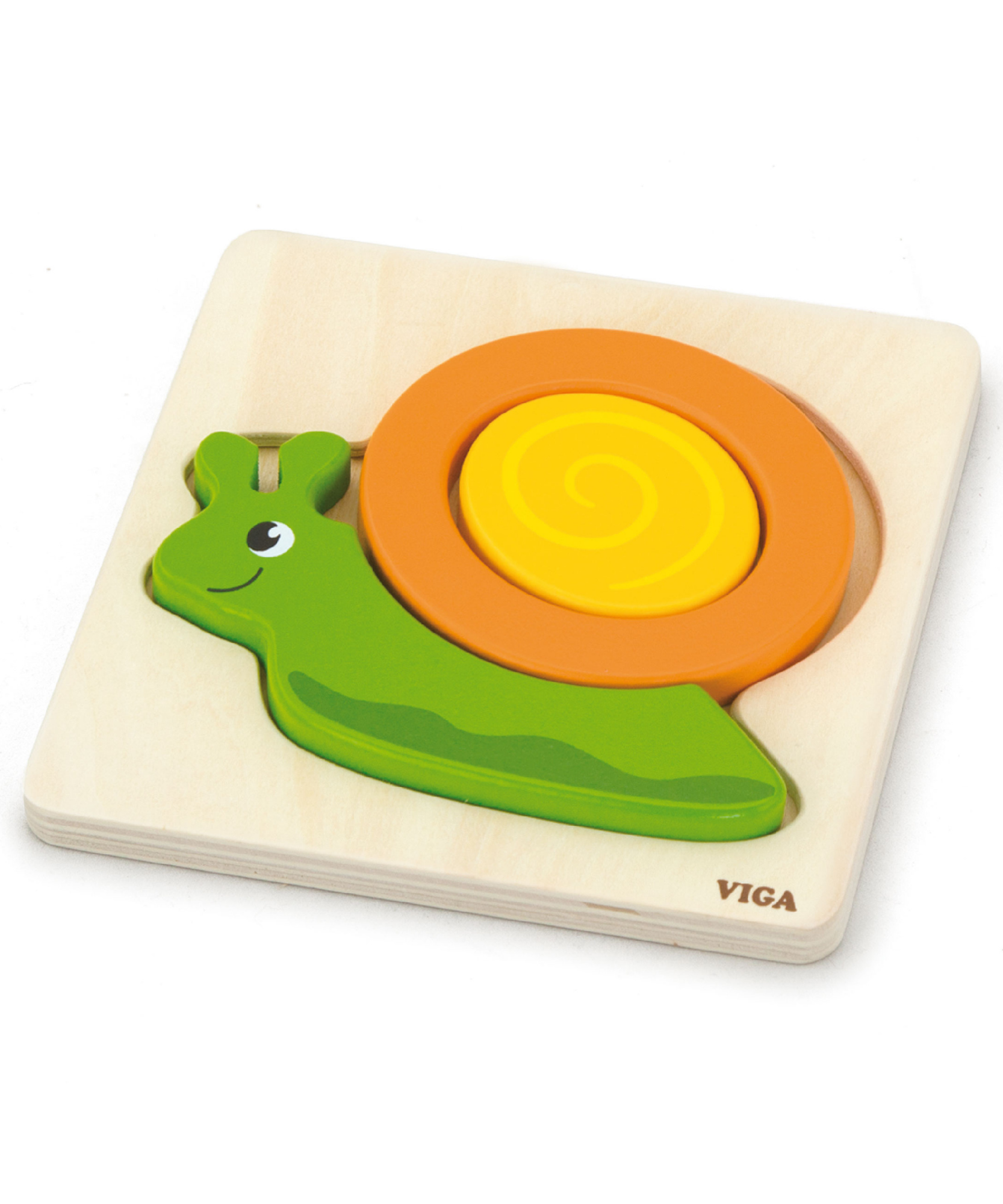 حلزون فيجا، أحجية مكعبات من 4 قطع، لعبة مونتيسوري الخشبية، تنمي المهارات الحسية والإدراكية والحركية الدقيقة، لعبة تعليمية للأطفال غير سامة وصديقة للبيئة، مناسبة للأولاد والبنات من سن 18 شهرًا فما فوق