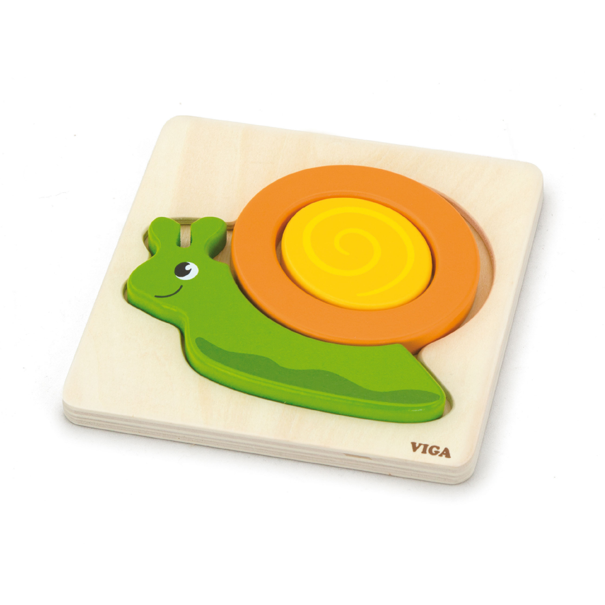 حلزون فيجا، أحجية مكعبات من 4 قطع، لعبة مونتيسوري الخشبية، تنمي المهارات الحسية والإدراكية والحركية الدقيقة، لعبة تعليمية للأطفال غير سامة وصديقة للبيئة، مناسبة للأولاد والبنات من سن 18 شهرًا فما فوق