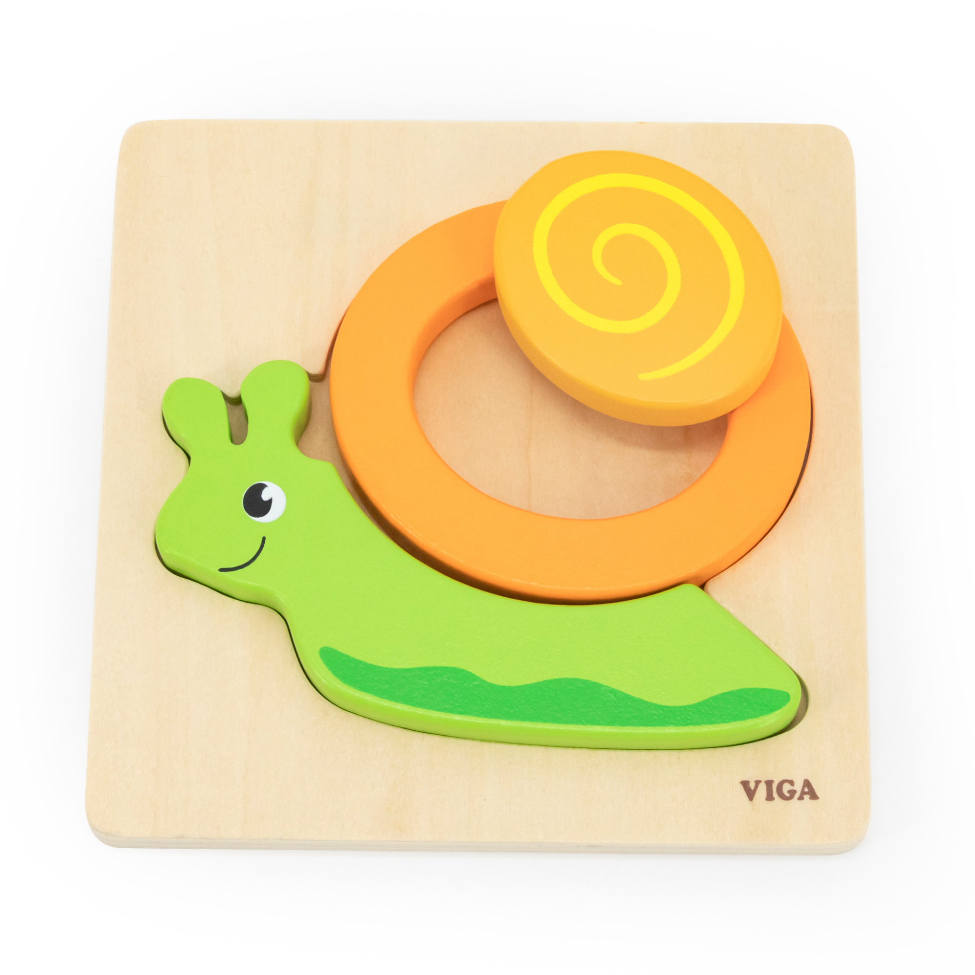 حلزون فيجا، أحجية مكعبات من 4 قطع، لعبة مونتيسوري الخشبية، تنمي المهارات الحسية والإدراكية والحركية الدقيقة، لعبة تعليمية للأطفال غير سامة وصديقة للبيئة، مناسبة للأولاد والبنات من سن 18 شهرًا فما فوق