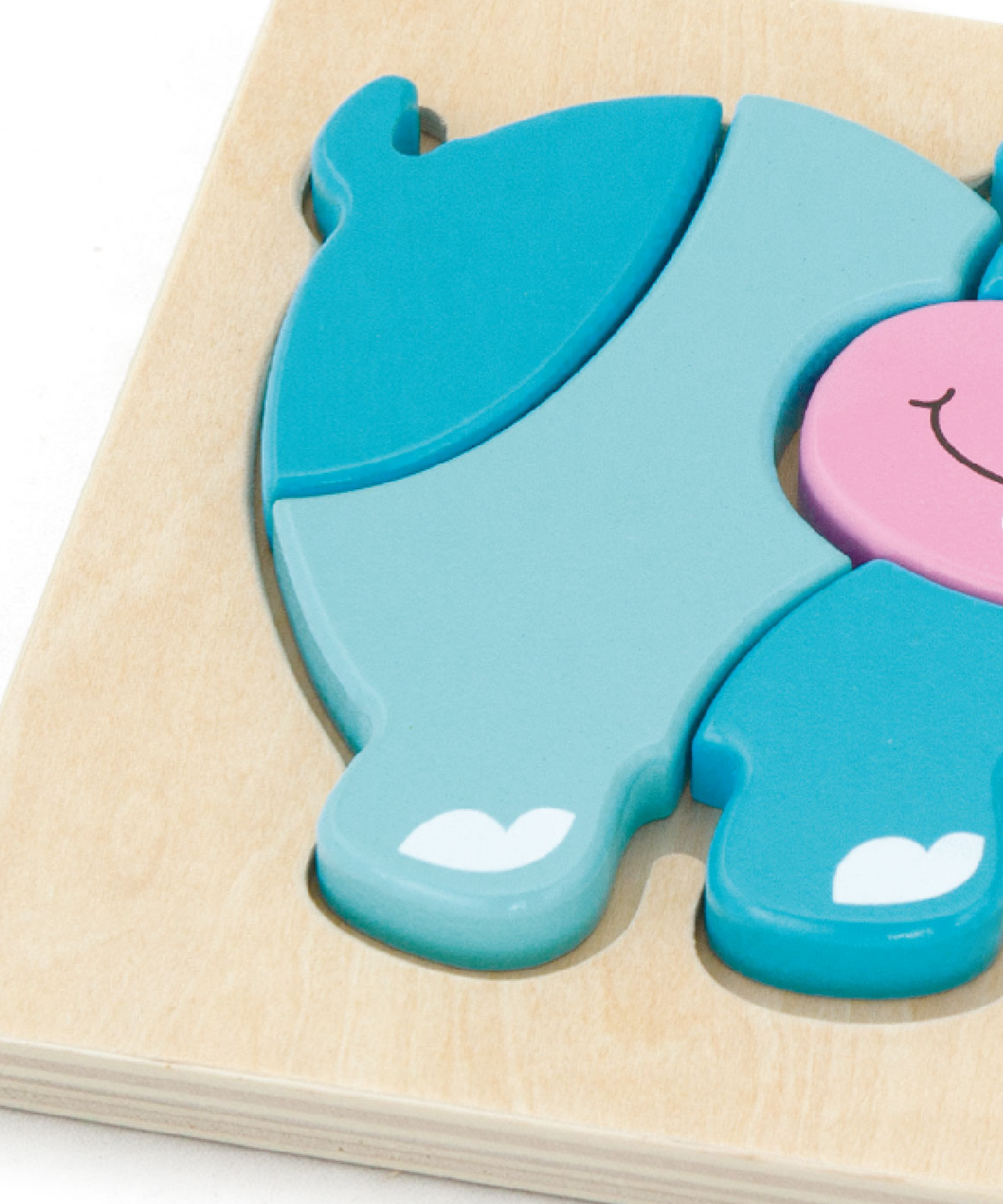Viga Hippo, 4 Piece Block Puzzle, Montessori Wooden Toy, Develops Sensory, Cognitive & Fine Motor Skills, Non-Toxic & Eco-friendly Kids Educational Toy, Suitable for Boys and Girls Aged 18M+