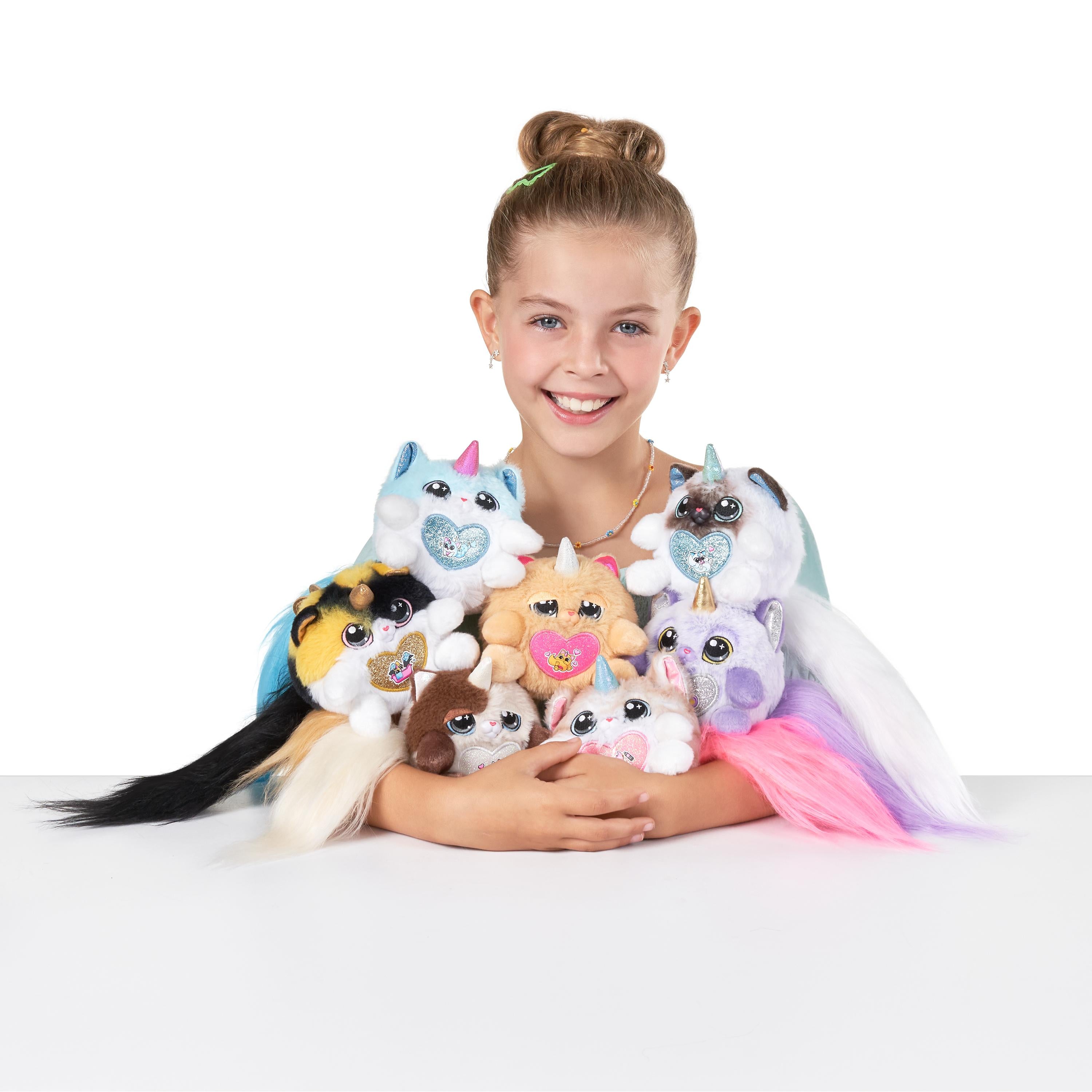Rainbocorns Kittycorn Surprise S9 Collectible Plush Toy Set, 10+ Magical Surprises, Soft Plush Kittens with Fluffy Tails, Interactive Play for Girls Age 3+