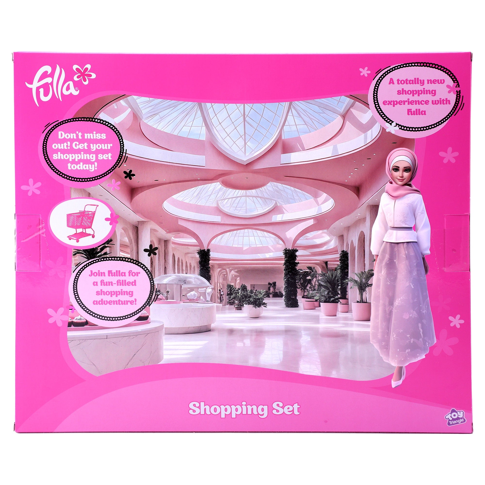 Fulla Doll with Shopping Cart Set, Includes Doll, Grocery Items, Pretend Play Accessories for Creative Role-Playing and Storytelling, Ideal for Kids Age 3+