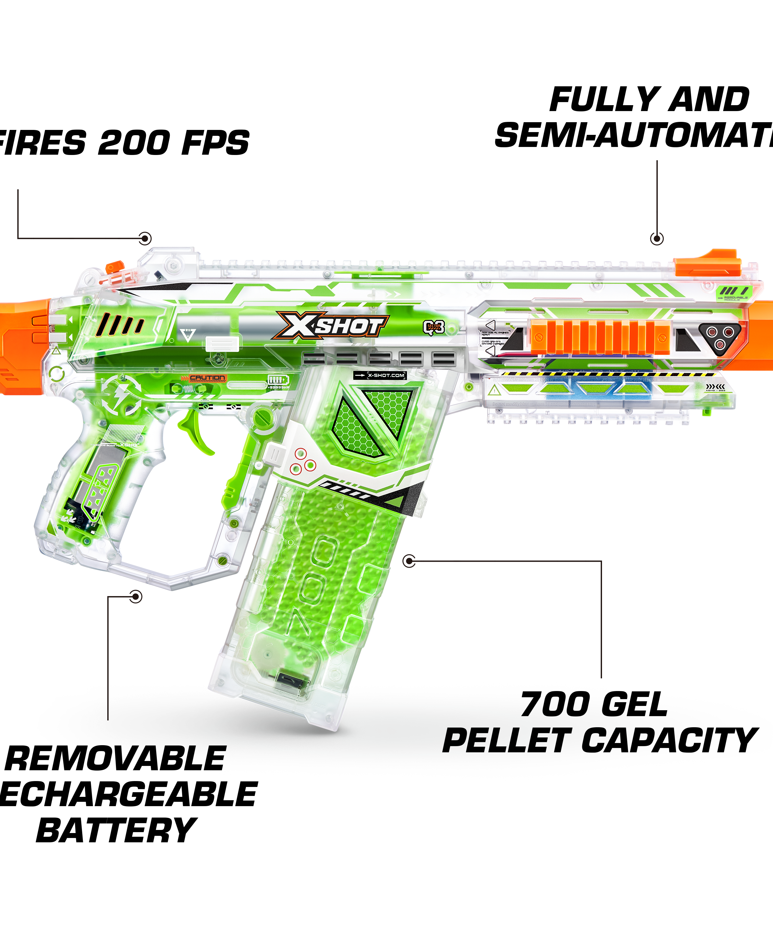 X Shot Hyper Gel Glow In The Dark Large Blaster, Toy Gun for Boys, Age 14+