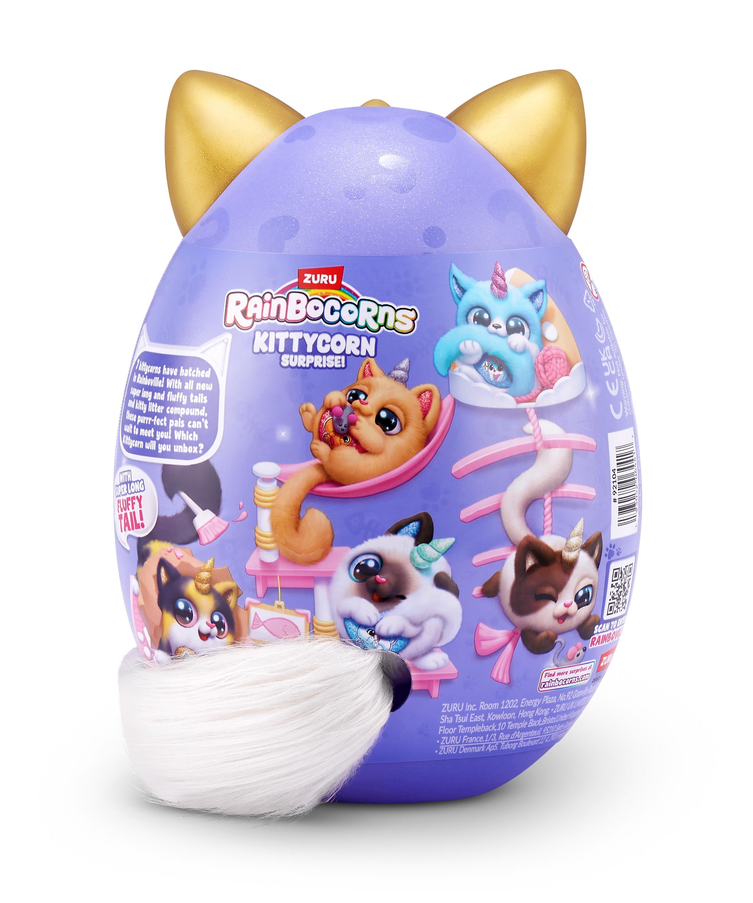 Rainbocorns Kittycorn Surprise S9 Collectible Plush Toy Set, 10+ Magical Surprises, Soft Plush Kittens with Fluffy Tails, Interactive Play for Girls Age 3+