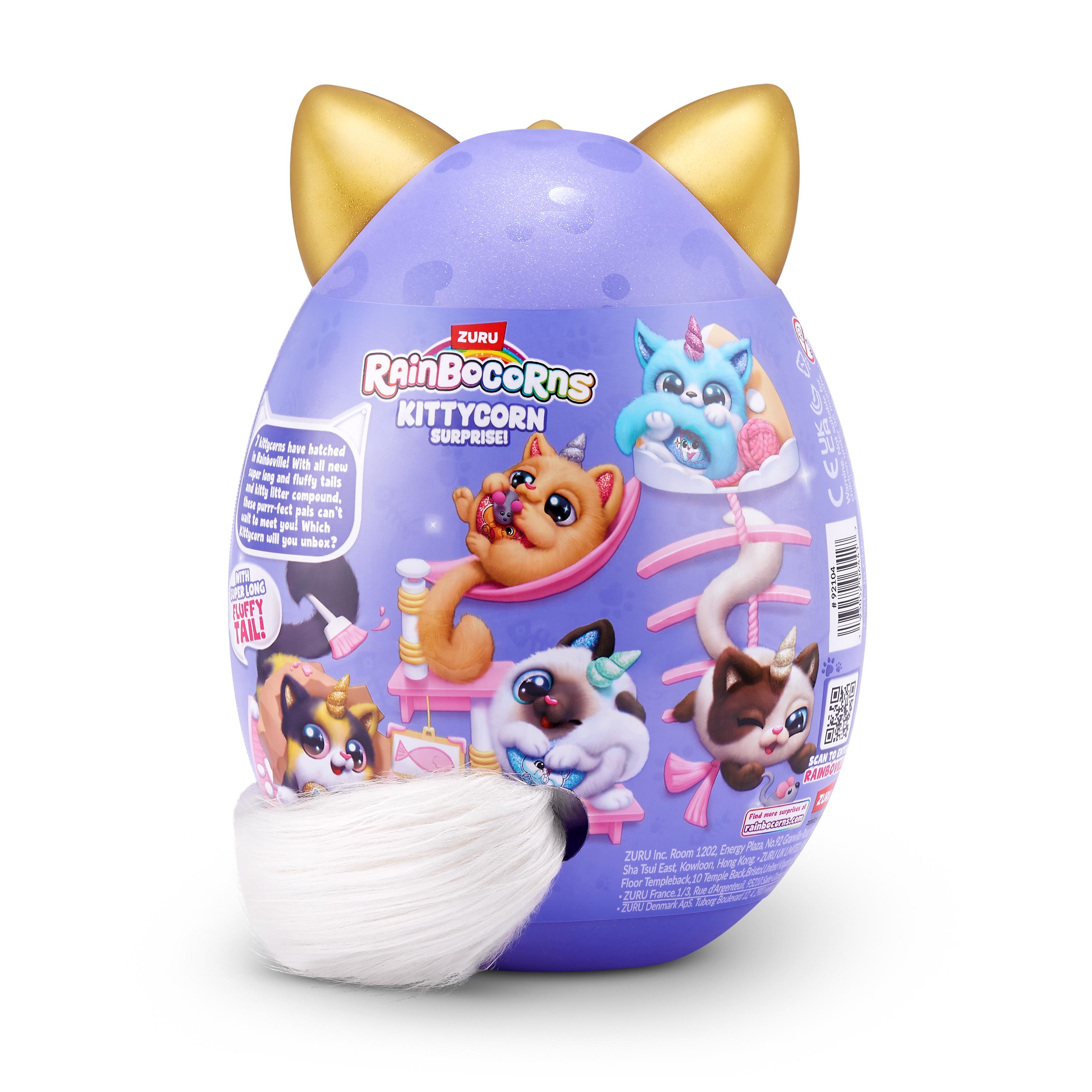 Rainbocorns Kittycorn Surprise S9 Collectible Plush Toy Set, 10+ Magical Surprises, Soft Plush Kittens with Fluffy Tails, Interactive Play for Girls Age 3+