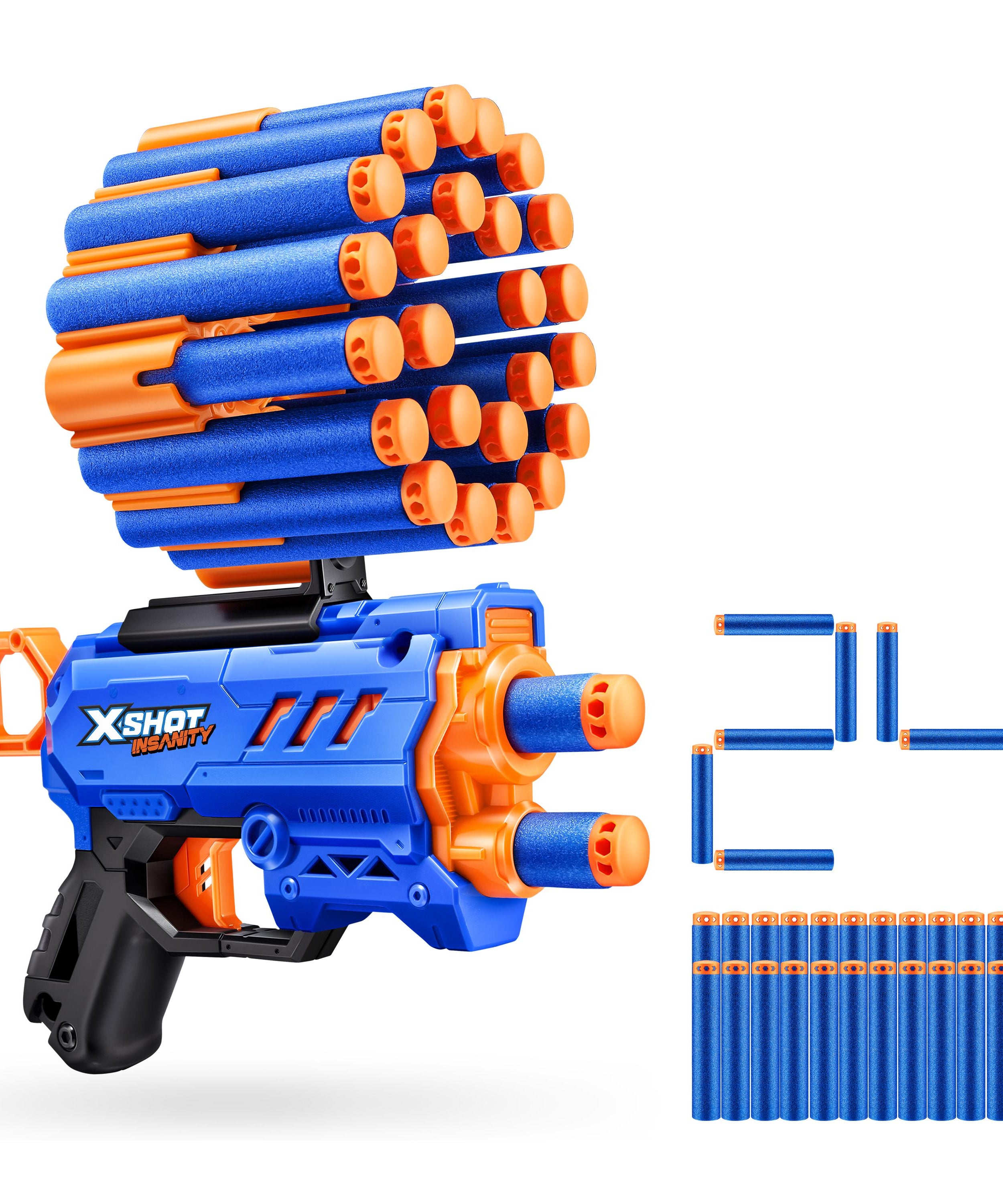 X Shot Insanity Micro 24 Darts Blaster, Compact Dart Gun for Boys, Age 8+