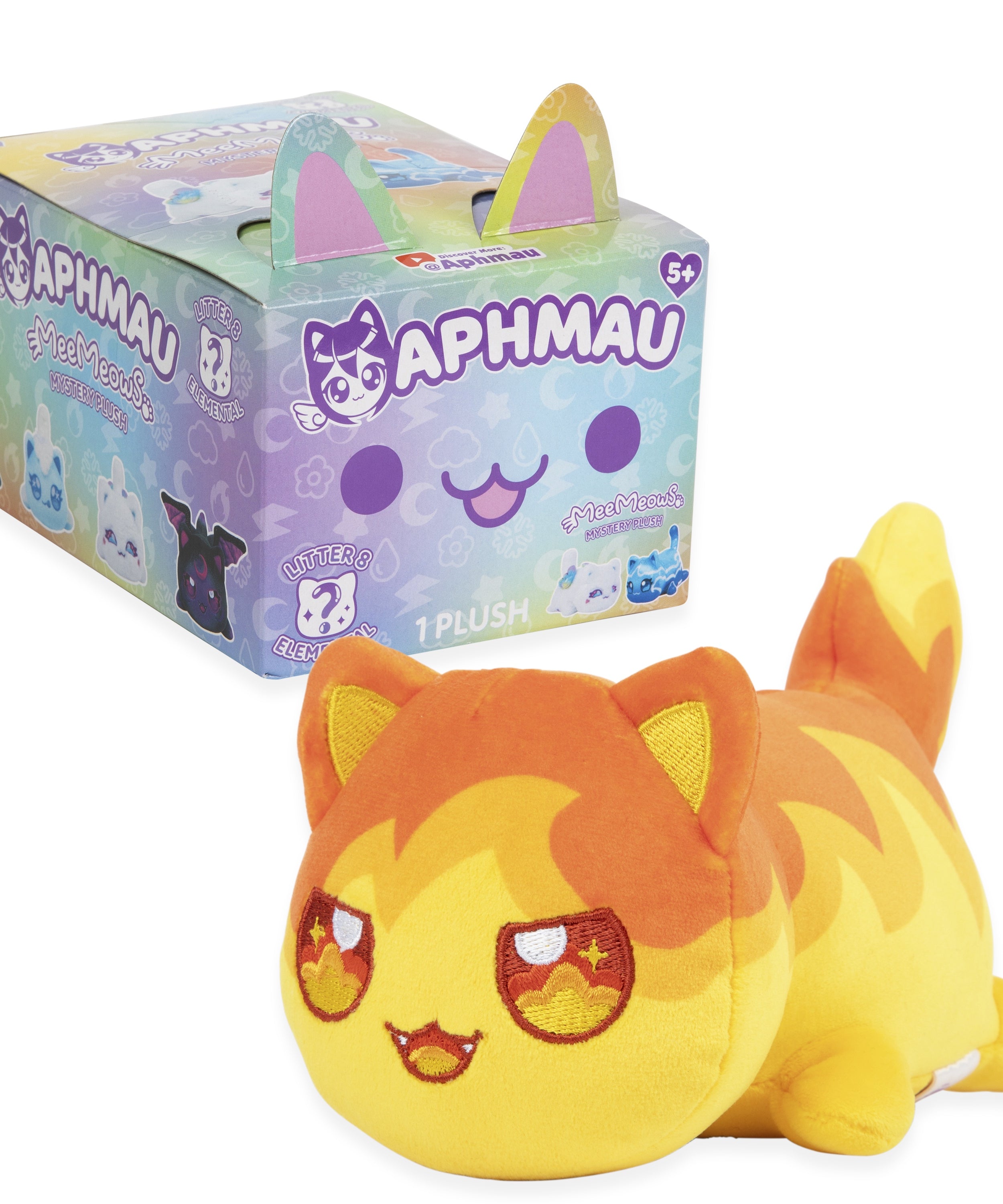 Aphmau Mystery MeeMeow Plush Elemental, Collectible Toy for Kids, Age 5+