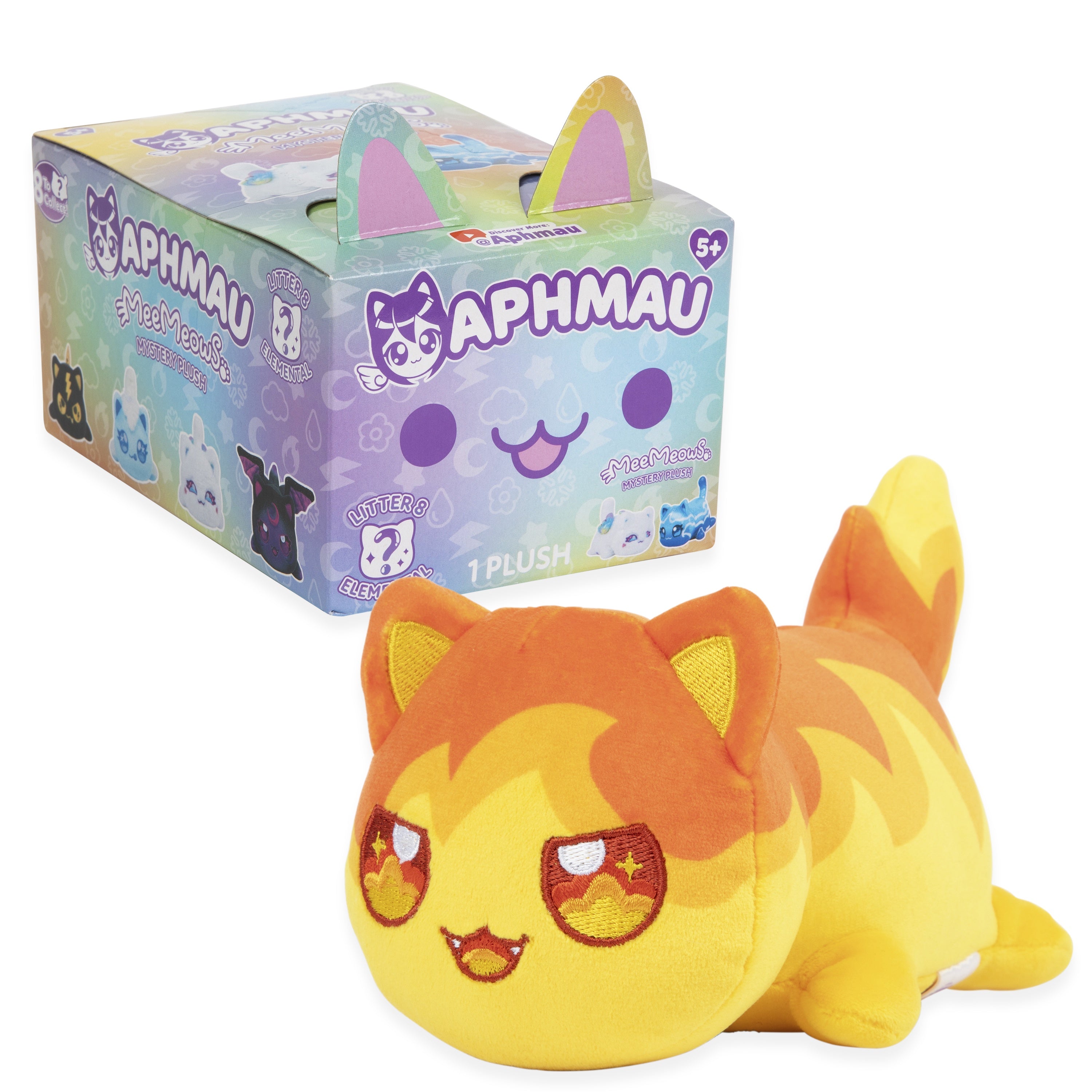 Aphmau Mystery MeeMeow Plush Elemental, Collectible Toy for Kids, Age 5+