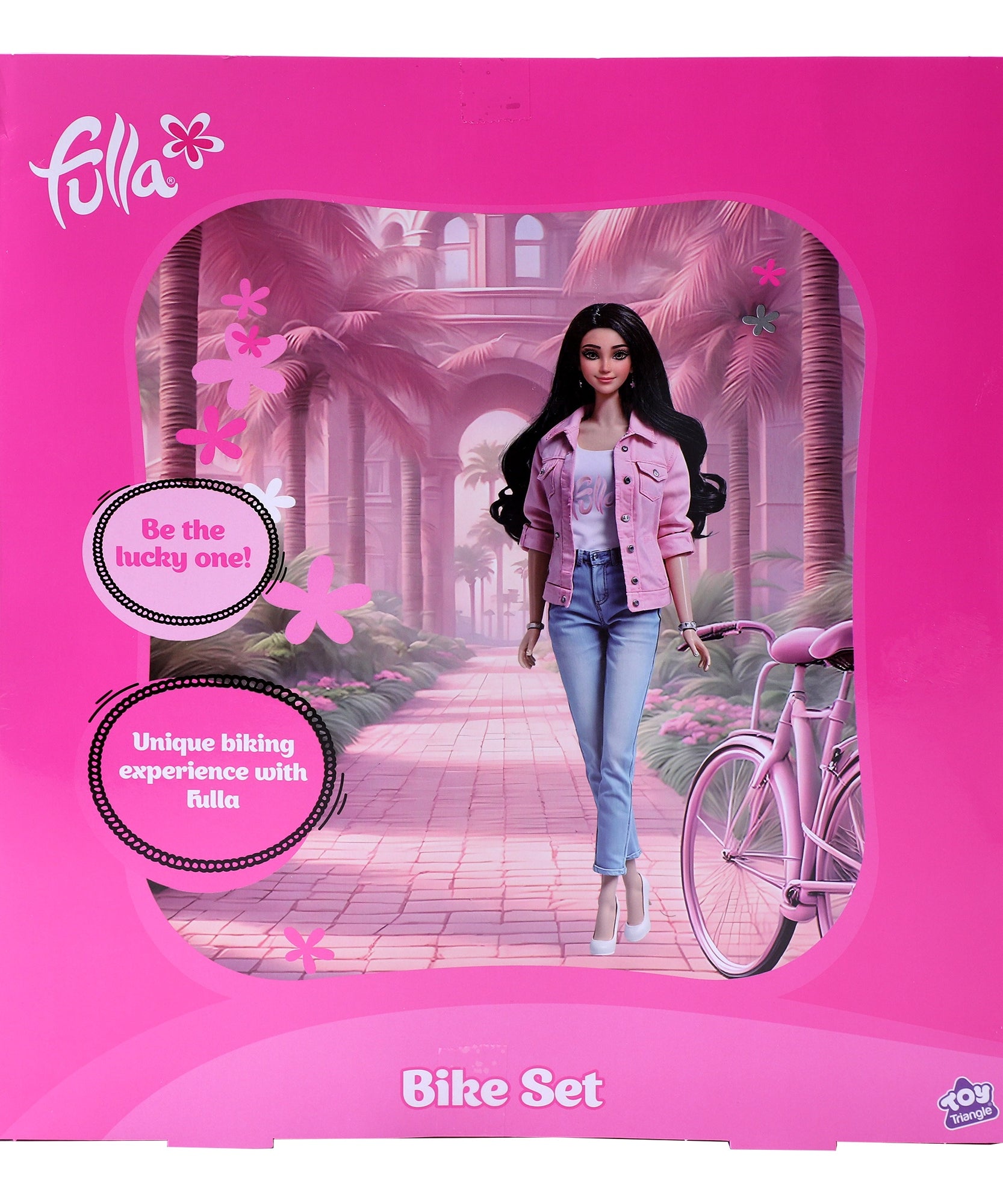 Fulla Doll with Bike and Helmet, Rolling Wheels, Fashion Outfit & Outdoor Adventure Play for Girls, Ages 3+