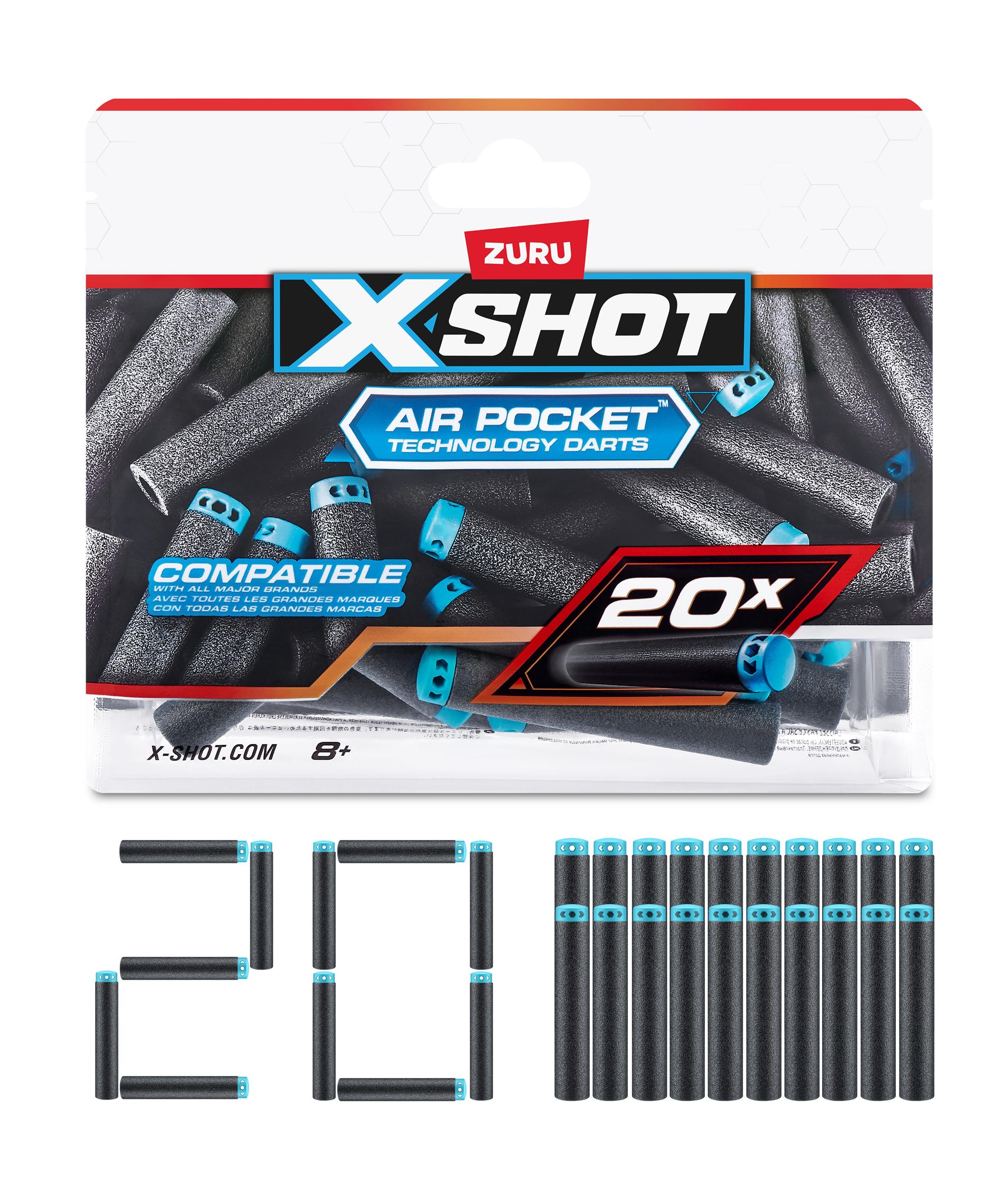 X Shot Excel Refill Darts 20 pcs, Foam Dart Pack for Boys, Age 8+