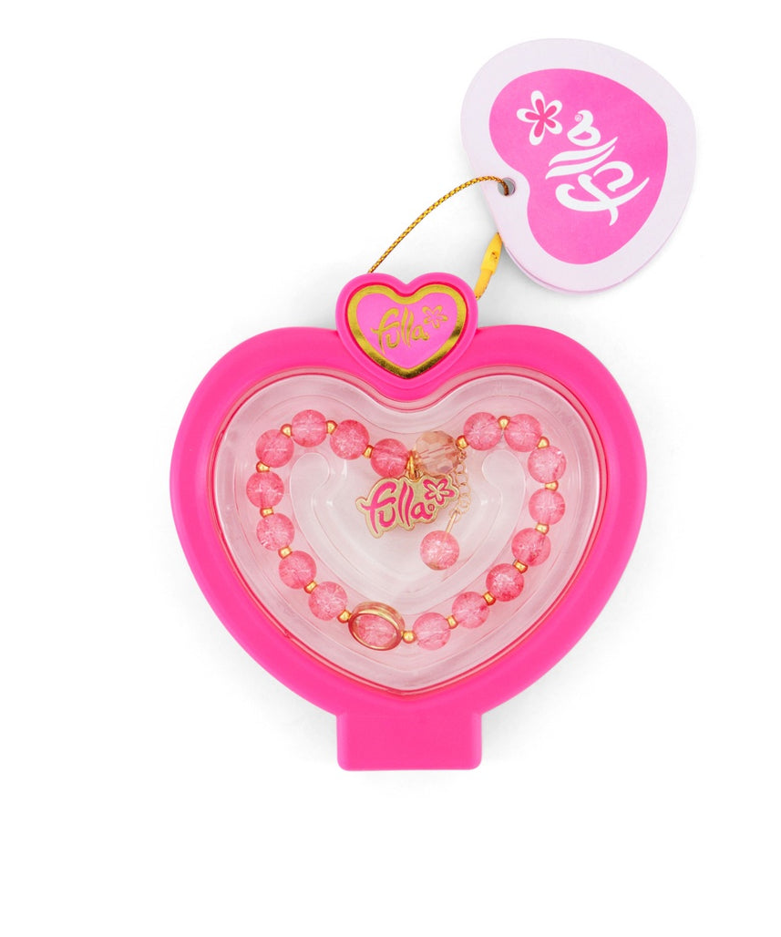 Fulla Little Charmers Bracelet Set for Girls Ages 3+, 4 Stylish Beaded Designs with Metal Heart Charm in Cute Case, Colorful Fashion Jewelry Accessory for Creative Play